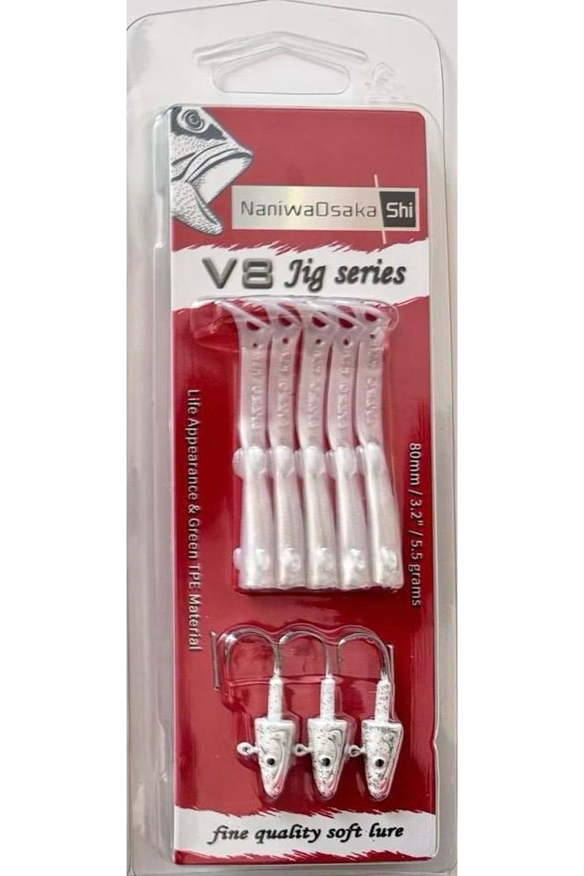 NaniwaOsaka Shi NaniwaOsakaShi V8 Jig Series 80mm 5.5g - Silver