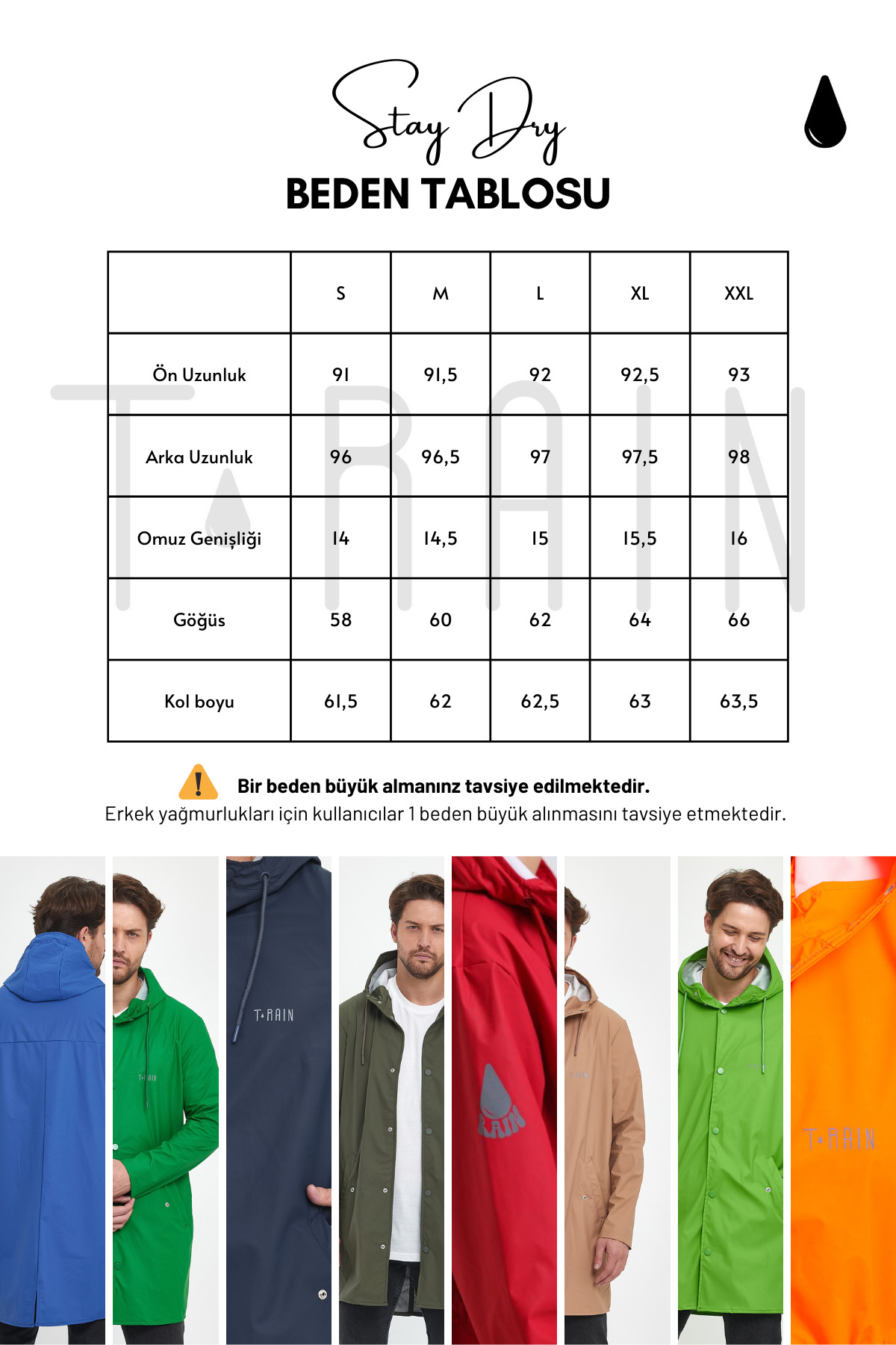 T Rain Stay Dry Siyah Erkek Yağmurluk görsel 8