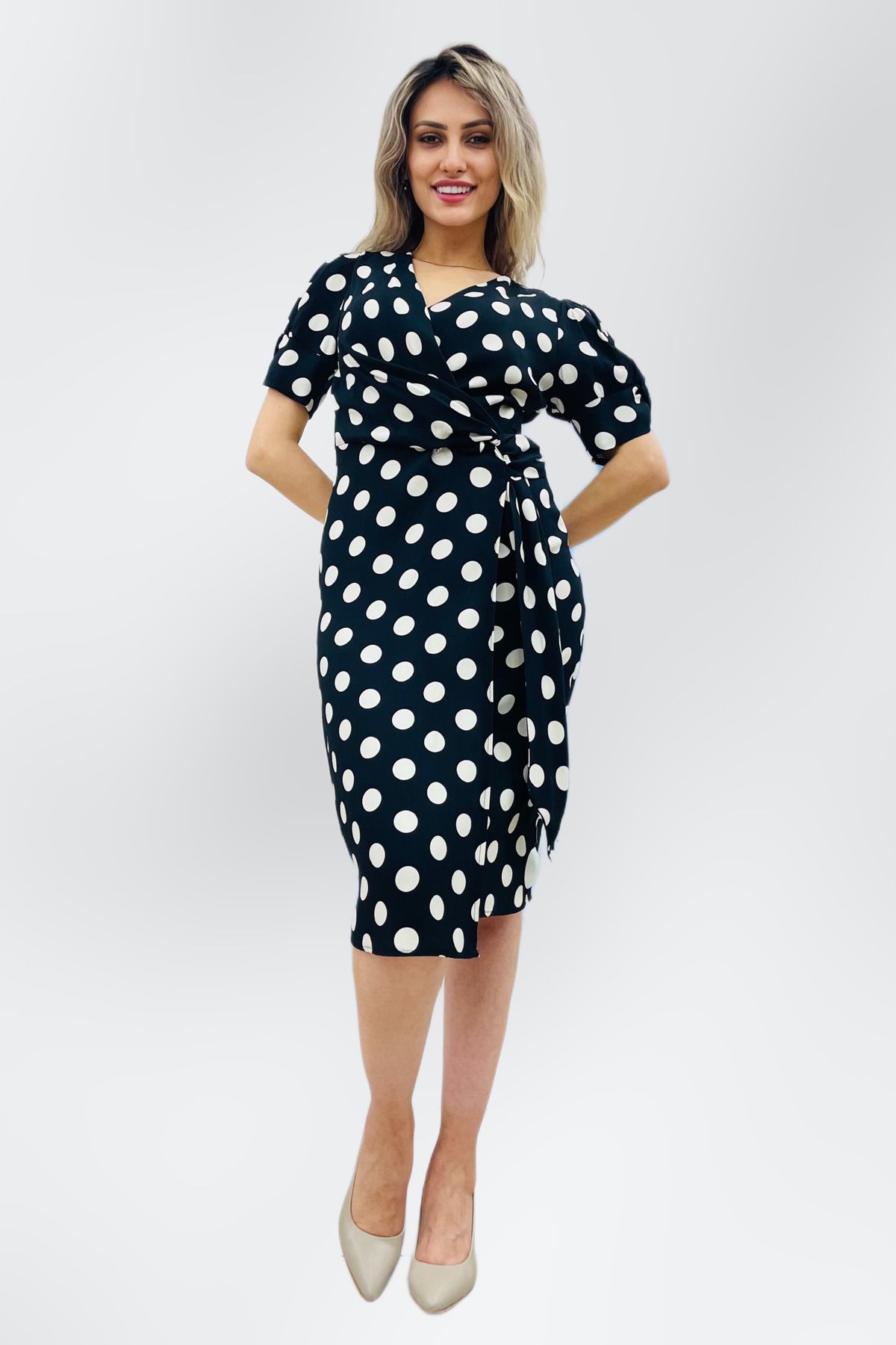 FEVER-Polka Dot Women's Dress 16078-24 4