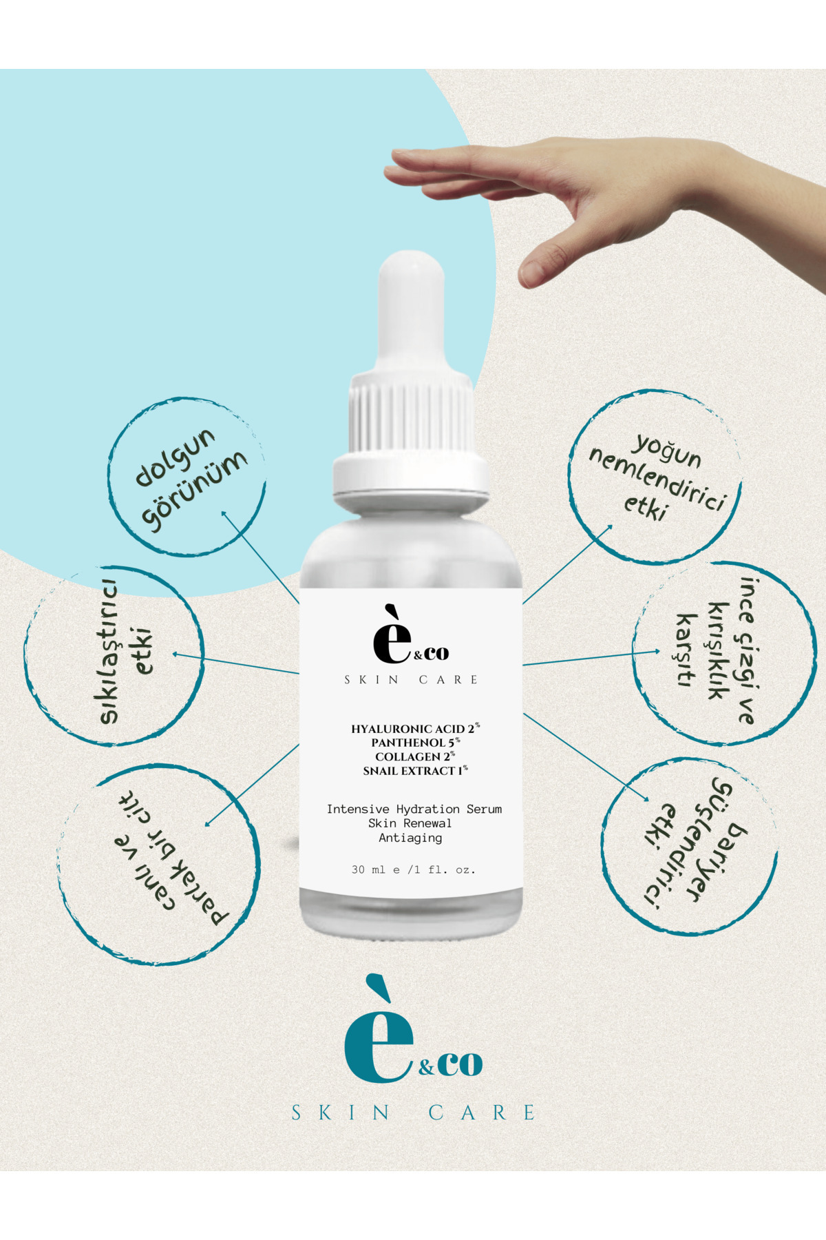 سرم پوست   eandcoskincare | ikili000hyaaha اورجینال - تصویر 2