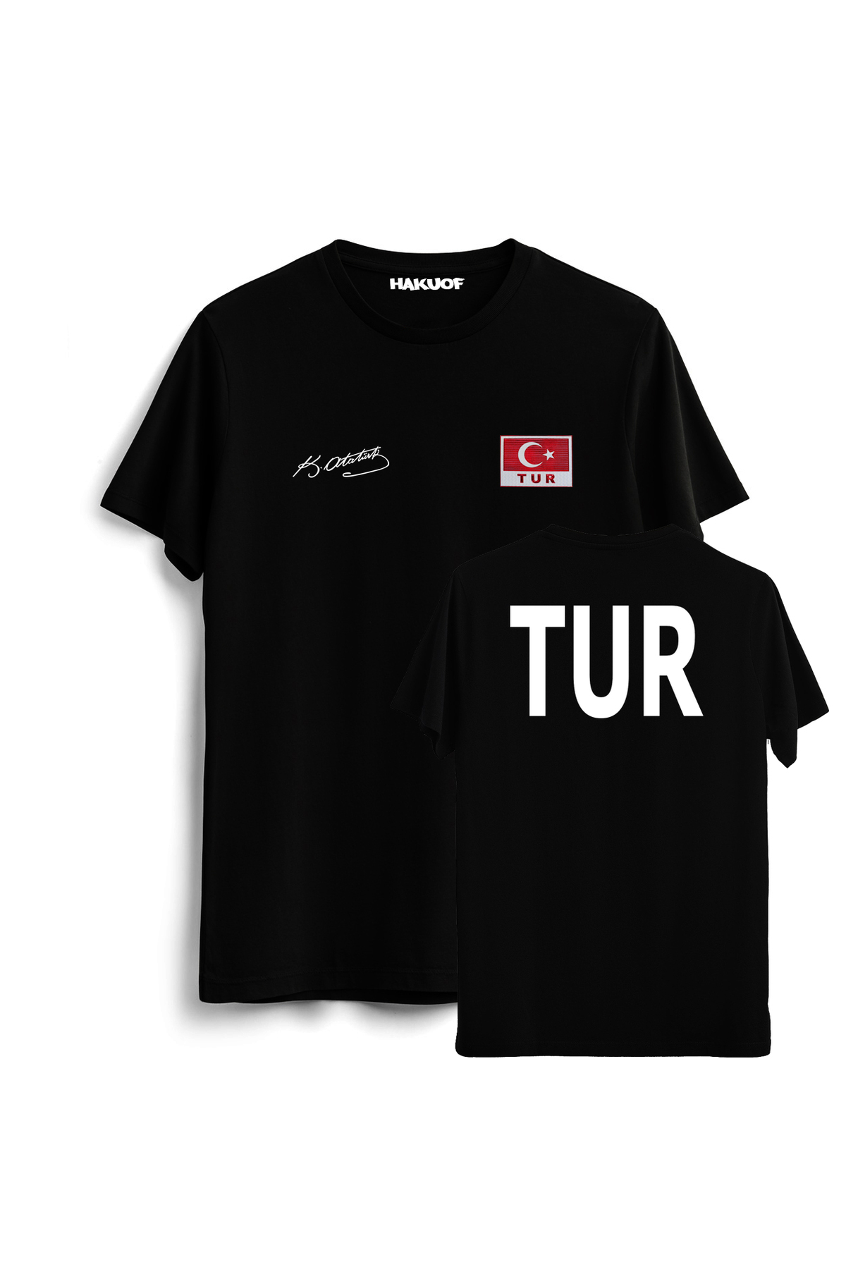 Turkey Atatürk Signature Custom Design T-Shirt TOUR (Metallized Turkish Flag Original)