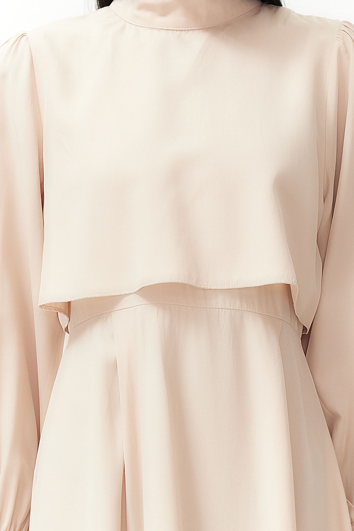 Trendyol Modest-Beiges, gewebtes Kleid mit Aller Piece-Details TCTSS24EB00190 4
