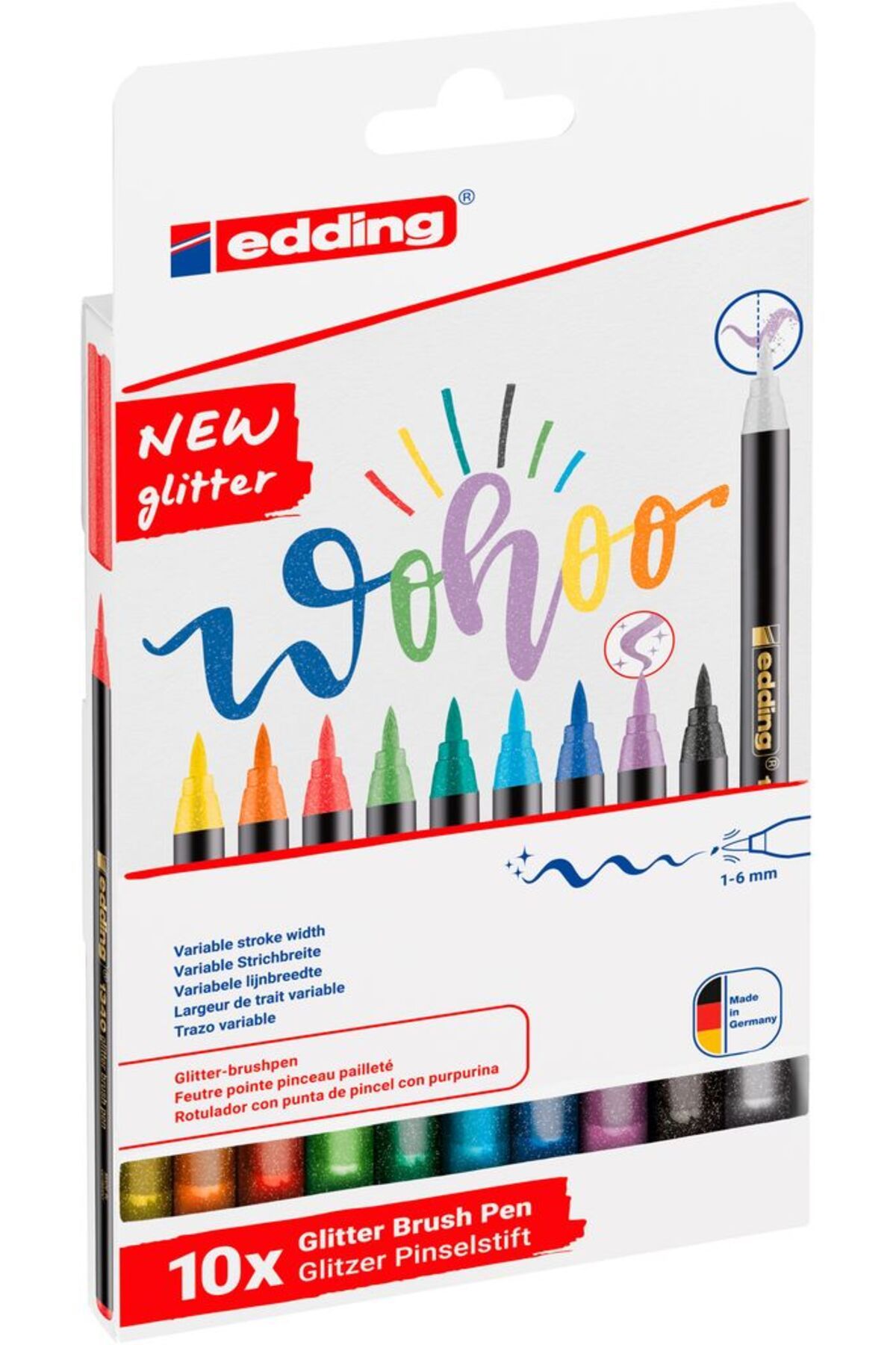 Edding 1340-K1099 Simli Fırça Uçlu Grafik Kalemi 10'Lu Set