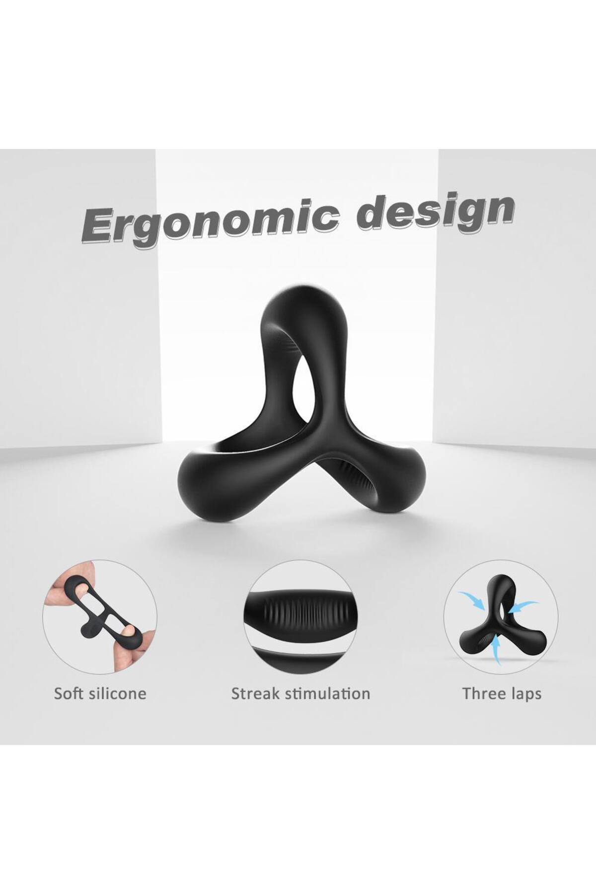 Black Rider Artırıcı Çok Esnek Silikon Testis Halkalı Penis Yüzüğü 7