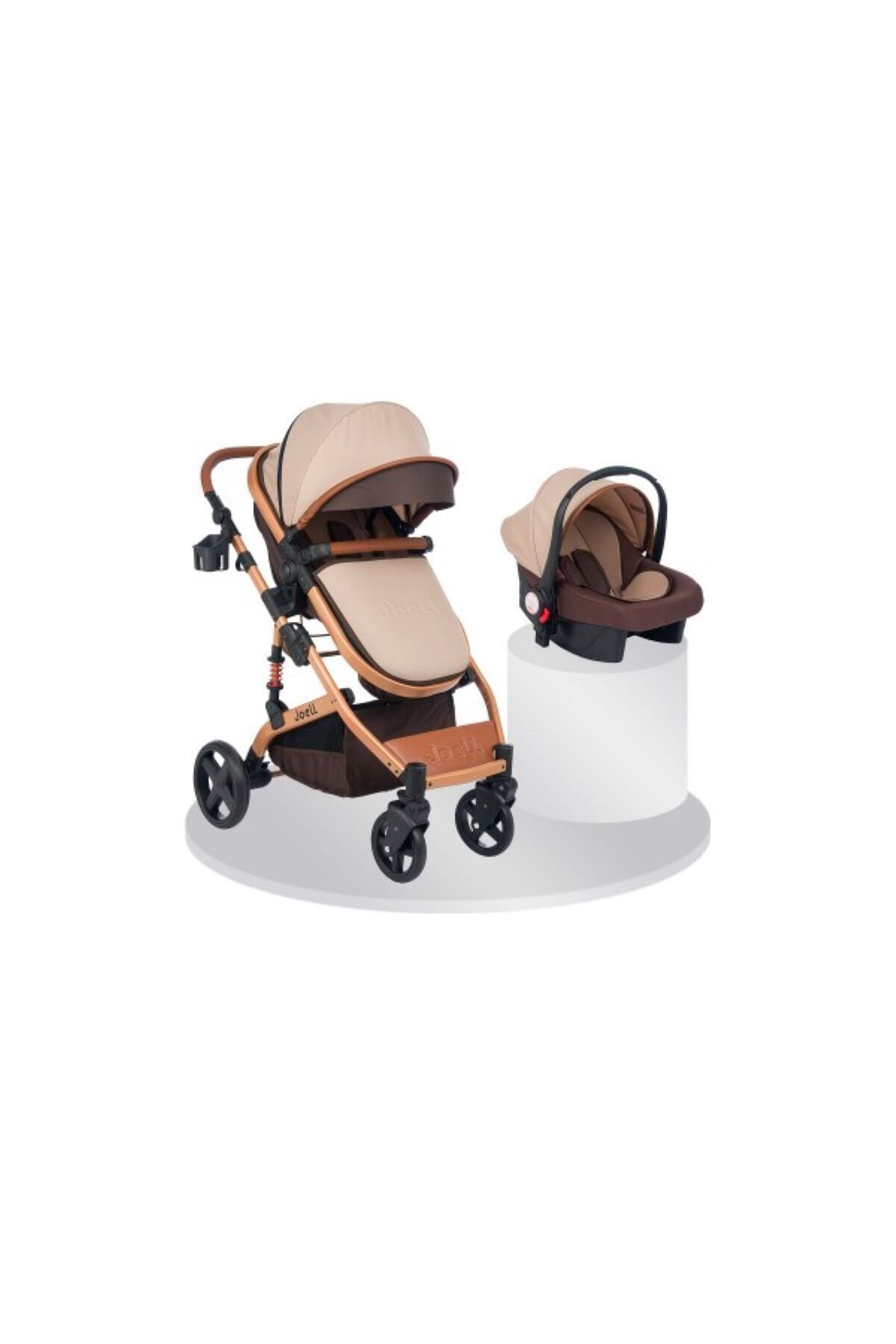 Детская коляска Joell Truva 1712 Travel System коричневая TRUVA JL-1712GK