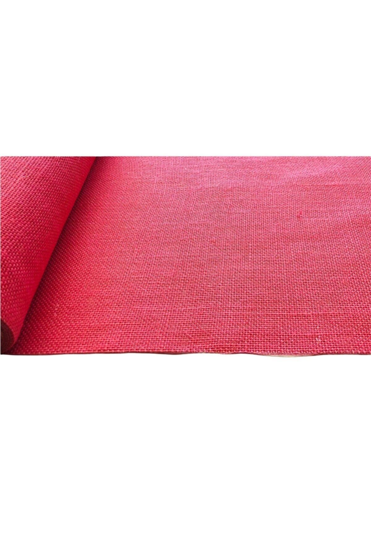 Jute Fabric Burlap Cross Stitch Straw Fabric 48x100 Cm Coral