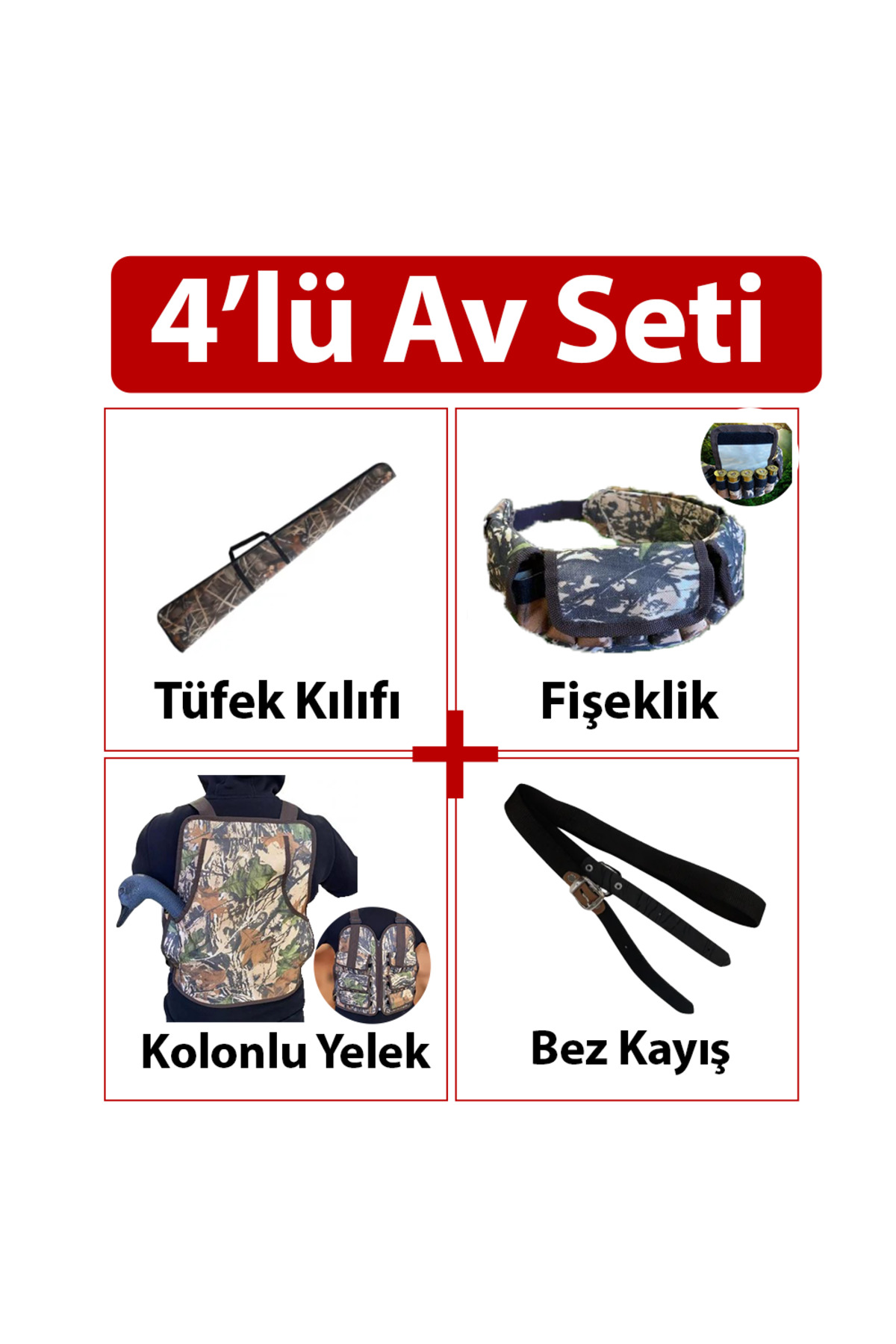 Asil Av Seti ( Tüfek Kılıfı + Fişeklik+ Bez Kayış + Kolonlu Yelek)