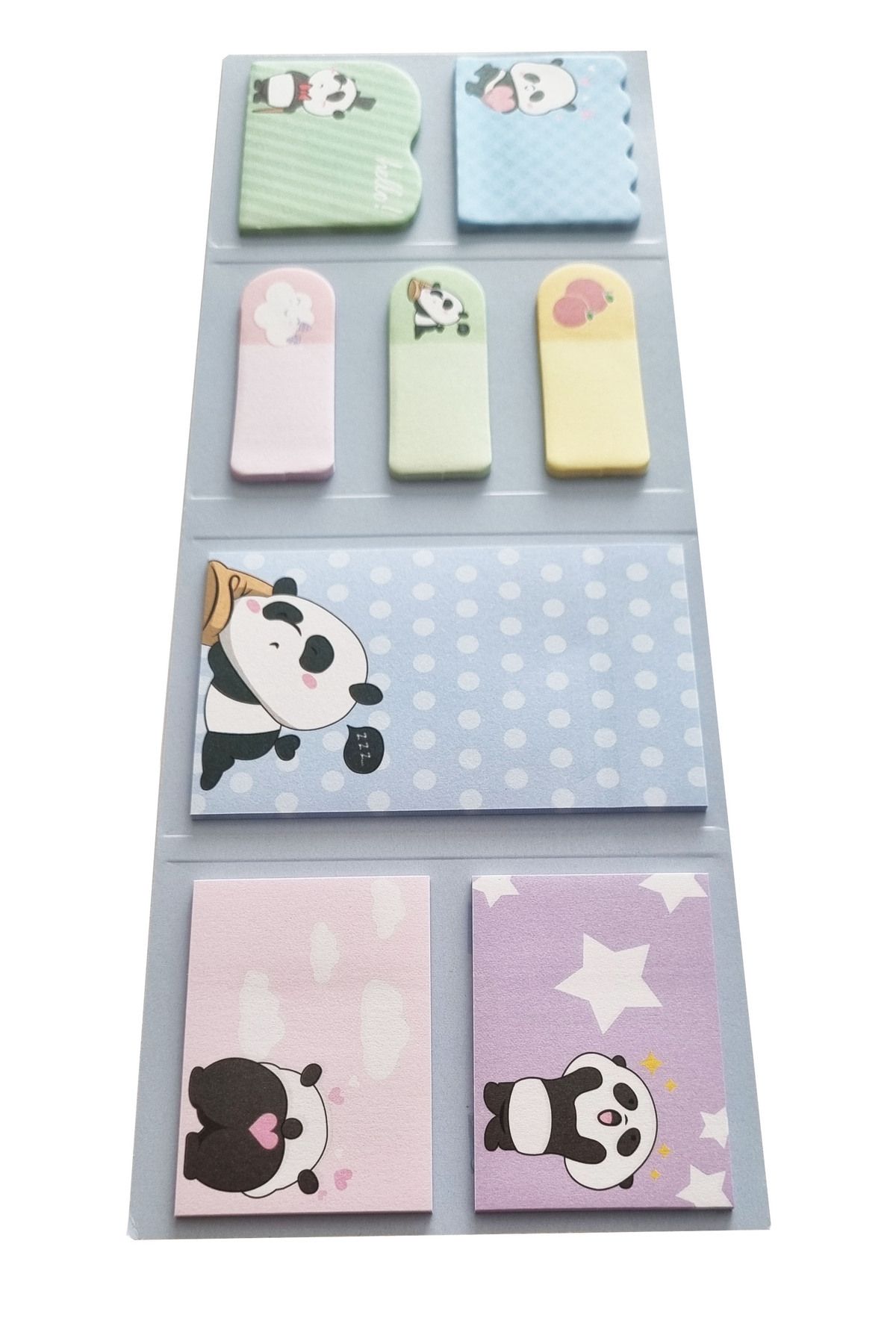 Modellino-Panda Owl Rabbit Kraf 3-Piece Adhesive Note Paper Set 8 Different Patterns 8x20 Pieces x 3 (480 Sheets) 8