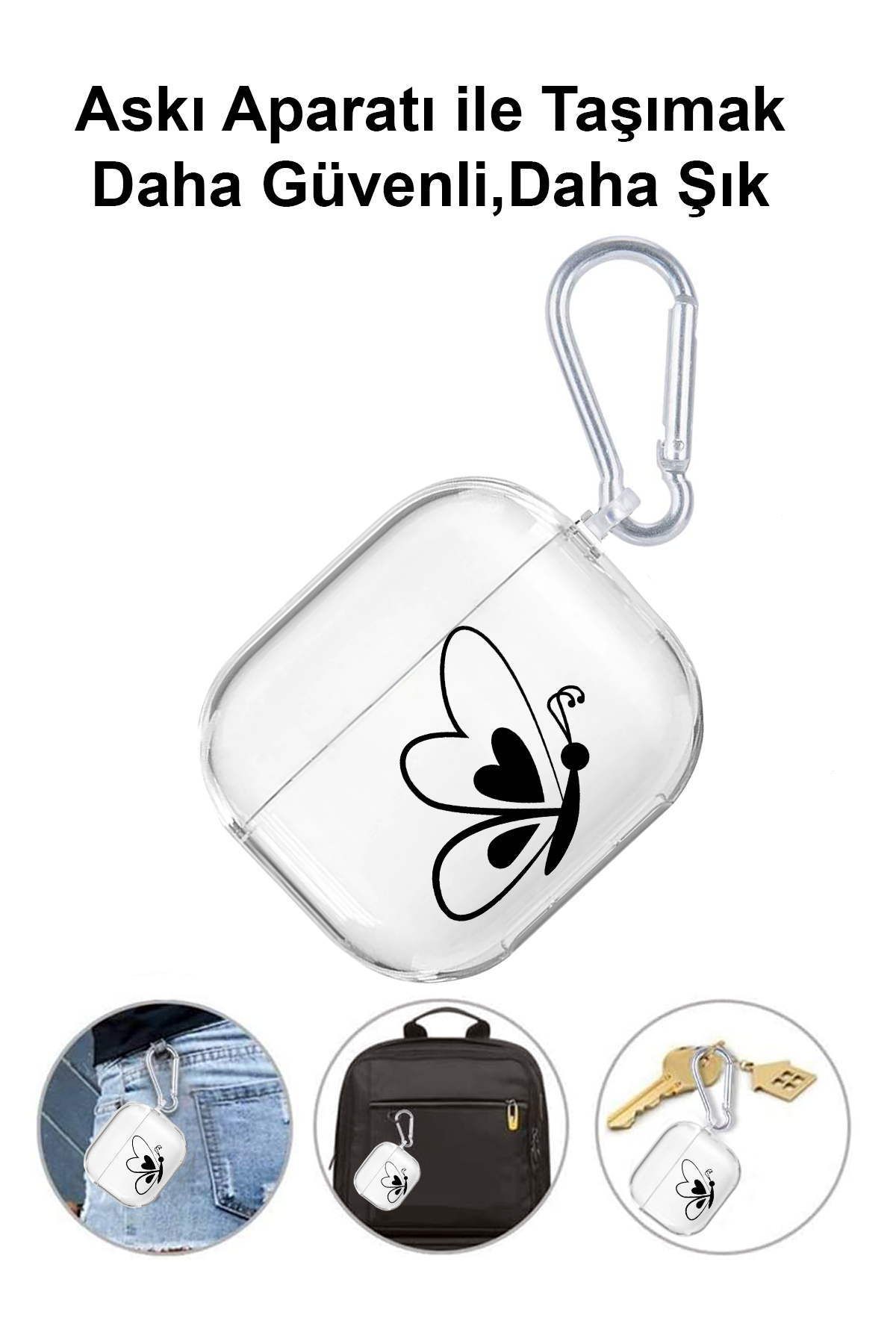 PrintiFy-3.Transparent Silicone Case with Butterfly Design Compatible with Generation 3