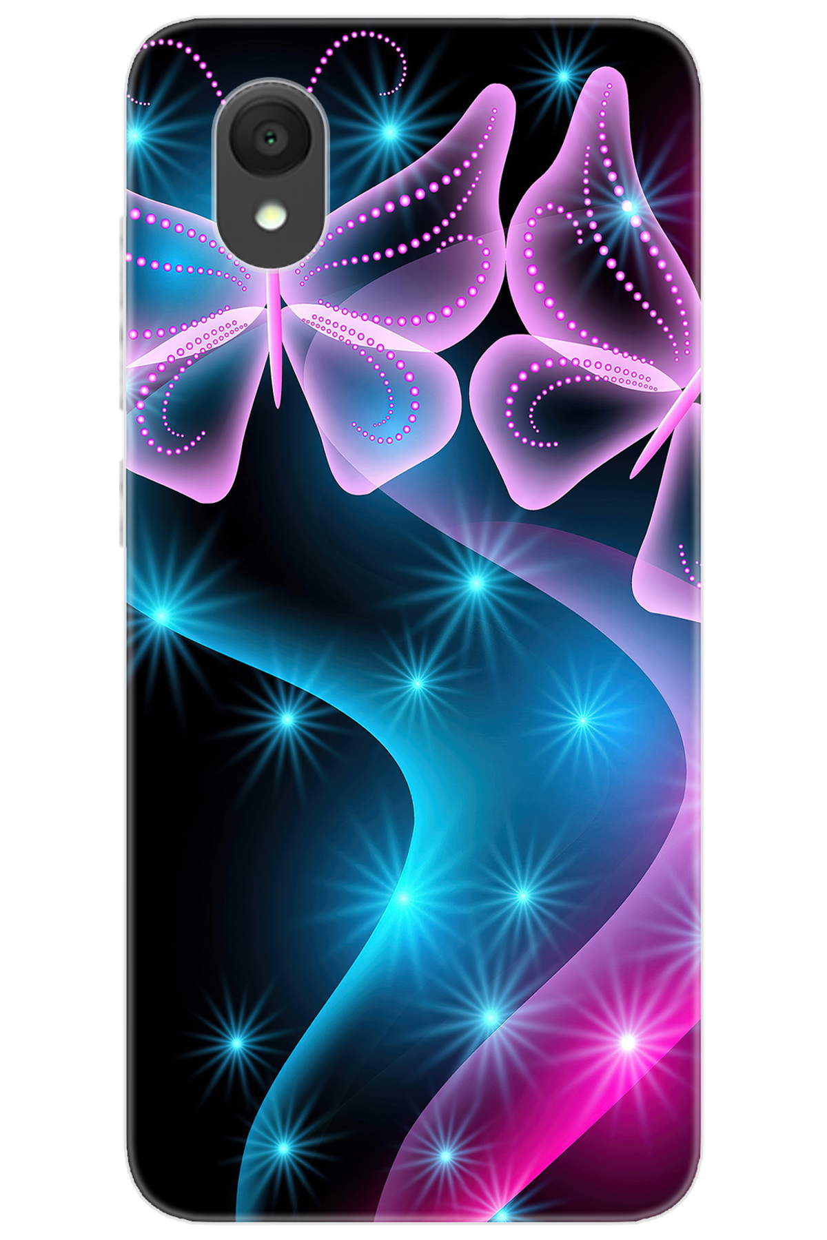 Alcatel 1 2021 (5033F) Compatible Sheath Pattern Printed Silicone Butterfly Wave NGO:113 CP-Dsve9nf