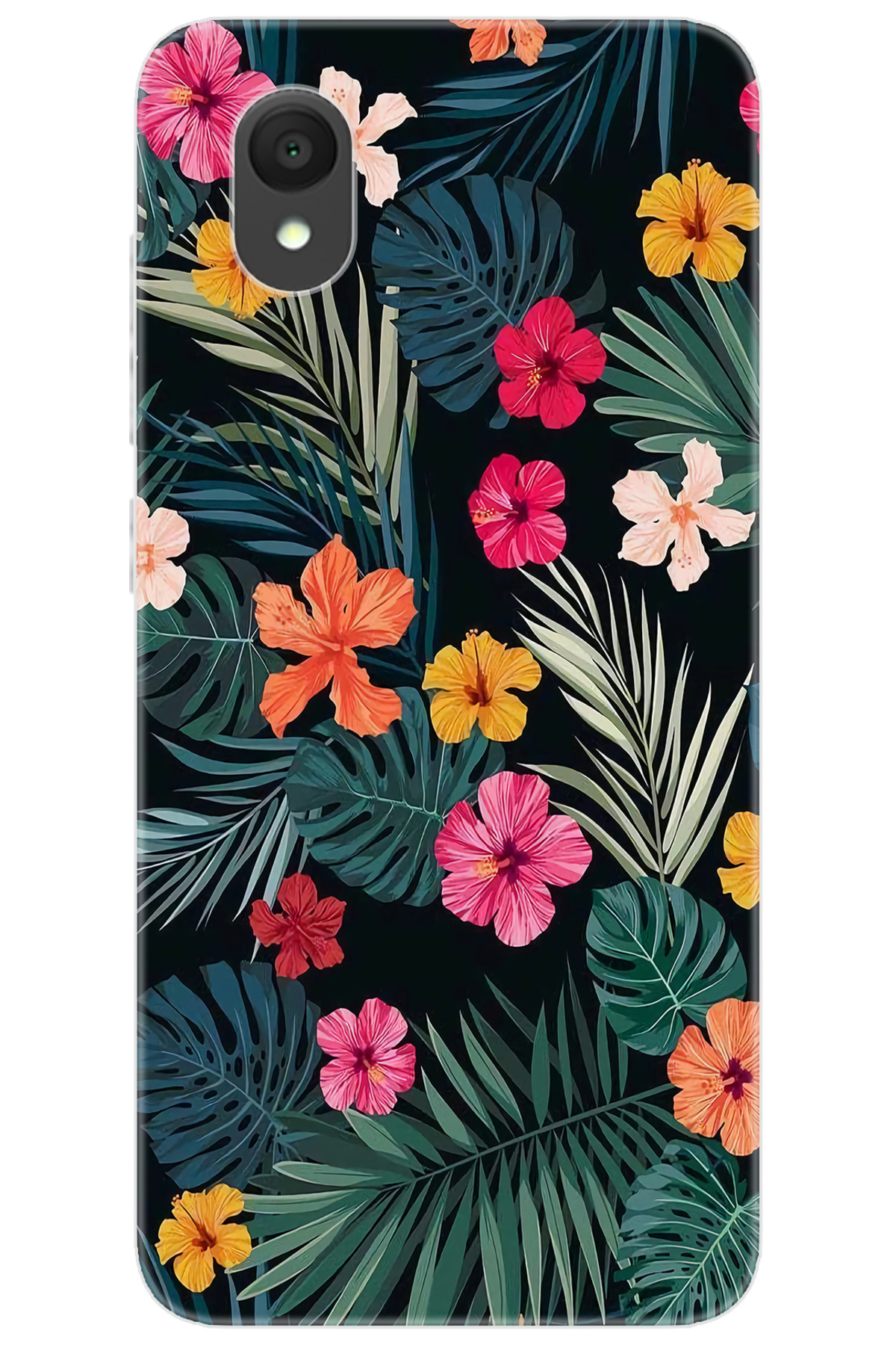 Alcatel 1 2021 (5033F) Compatible Sheath Pattern Printed Silicone Flowers NGO:632 CP-Tbzixhz