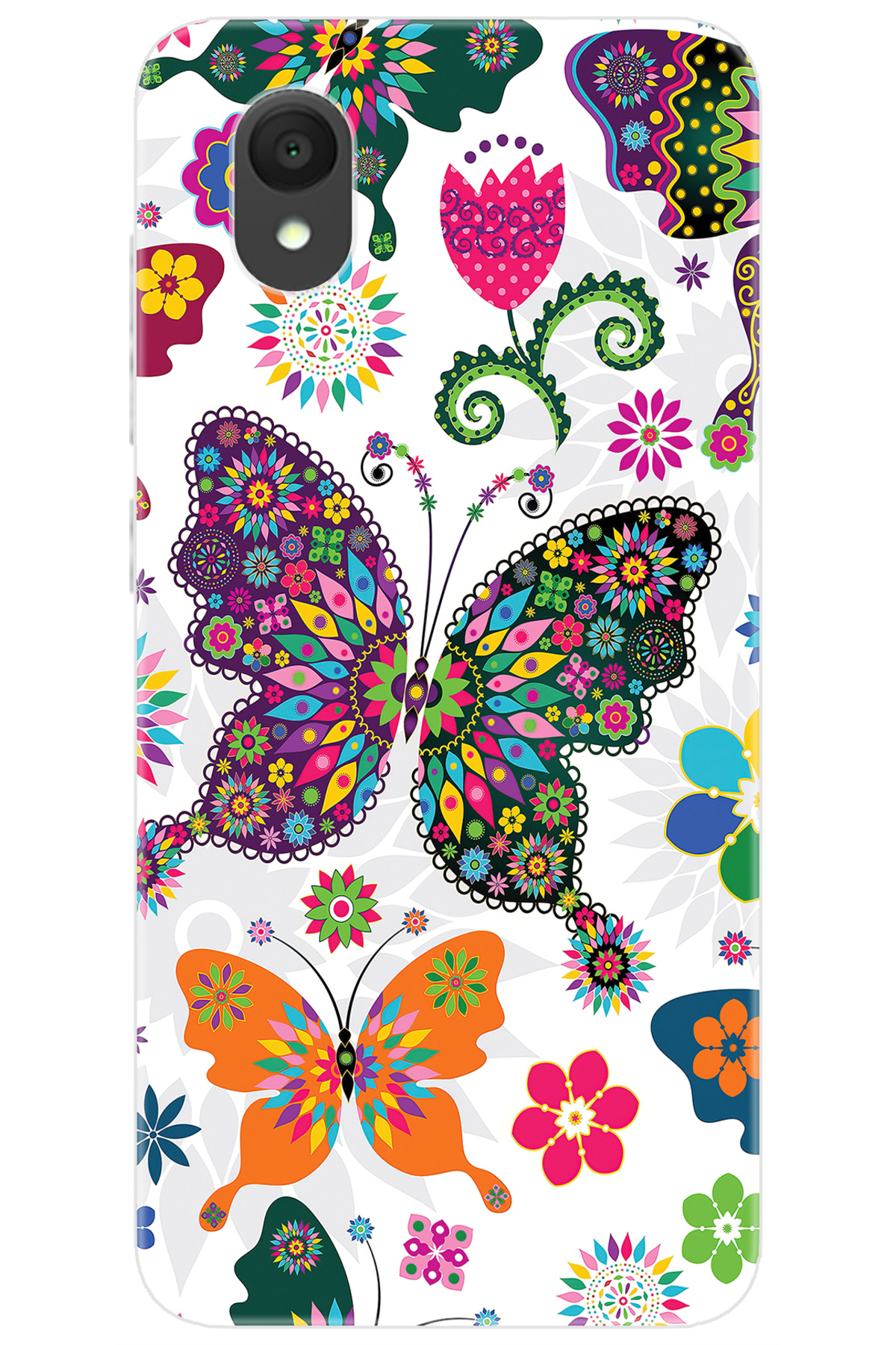 Alcatel 1 2021 (5033F) Compatible Sheath Pattern Printed Silicone Color Butterflies NGO:541 CP-XffsKVA