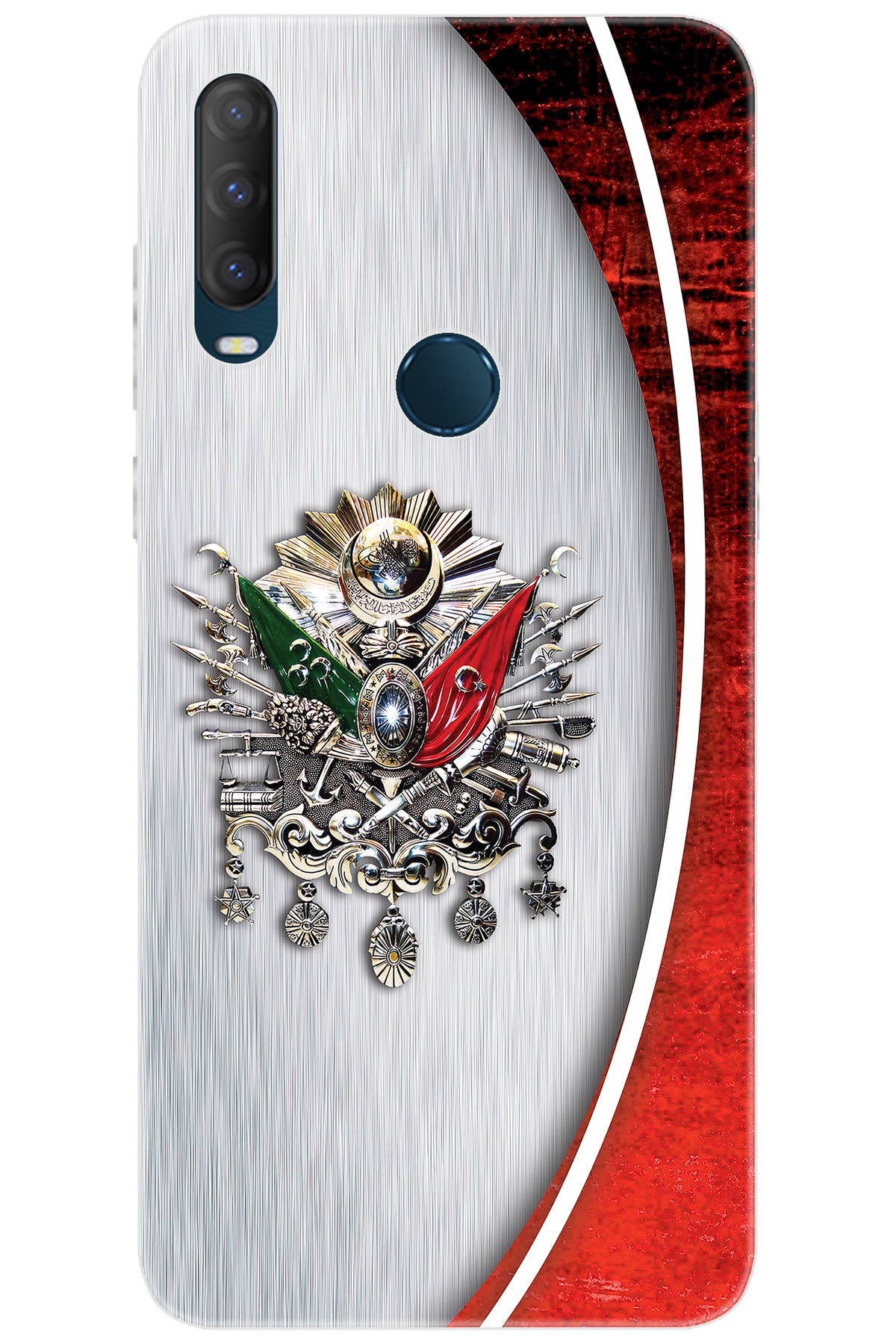 Alcatel 1S 2020 (5028D) Compatible Sheath Pattern Printed Silicone Ottoman Tugra Design NGO:408 CP-eUoCwMt