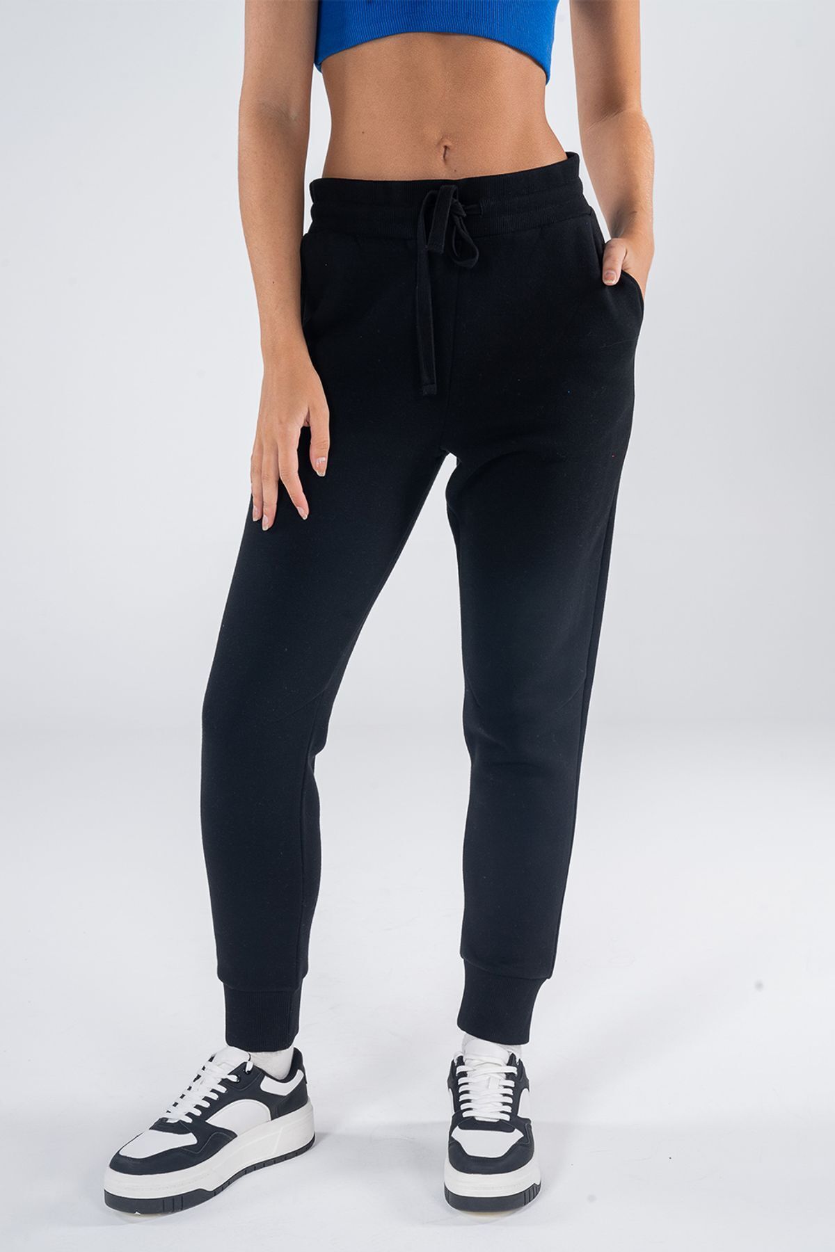 Friday Offset Pantaloni De Sport Jogger, Negri, Cu Buzunar, Pentru Femei Agar Femeie - XS