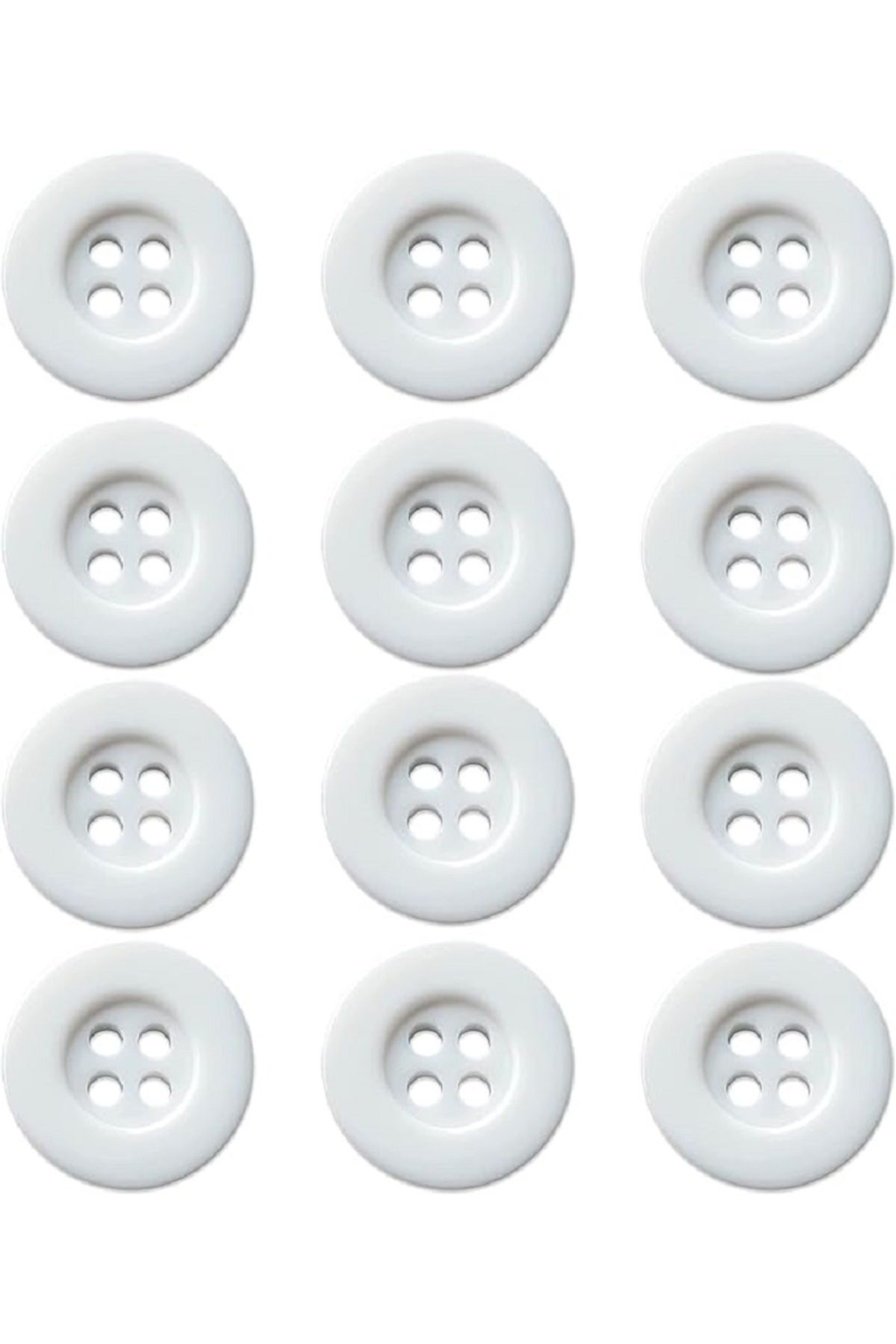 BİGÜMEX-4 Hole White Button - 23 Sizes - 50 Pieces 1
