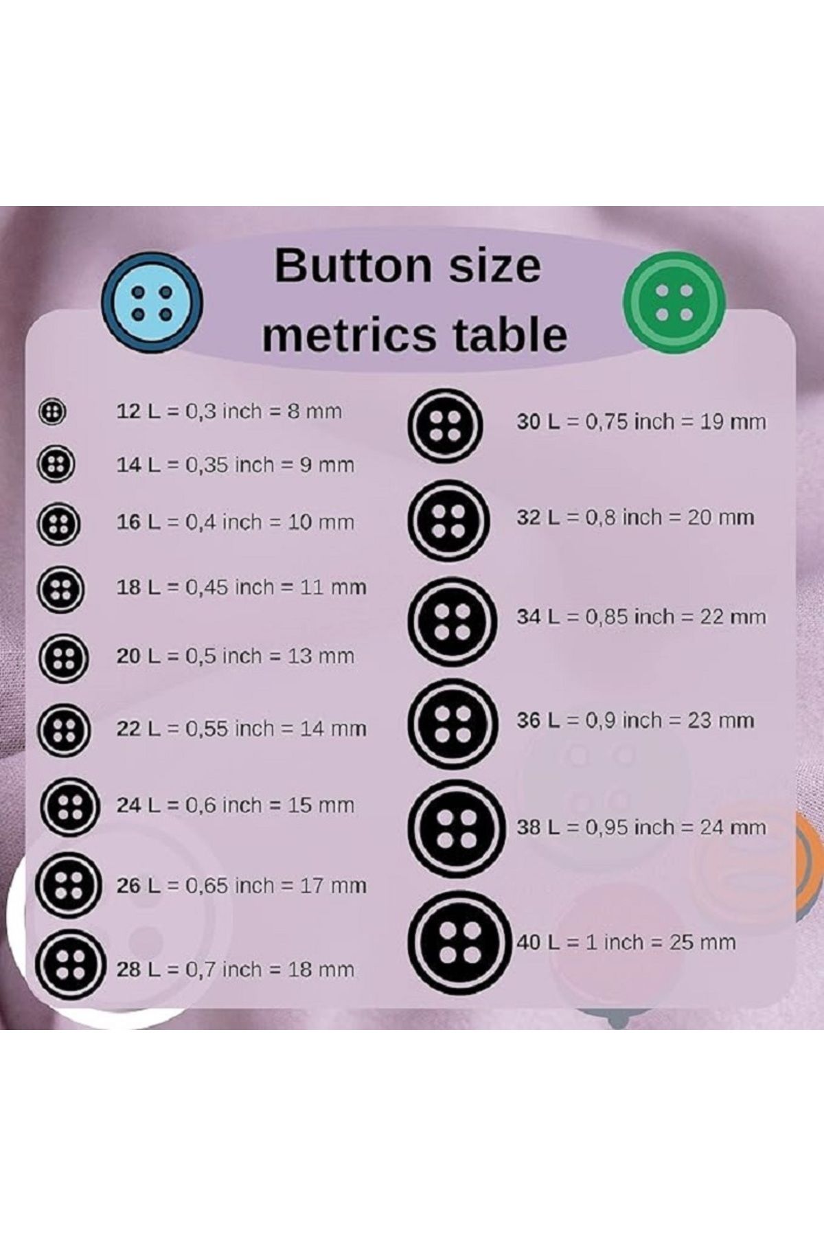 BİGÜMEX-4 Hole White Button - 23 Sizes - 50 Pieces 2