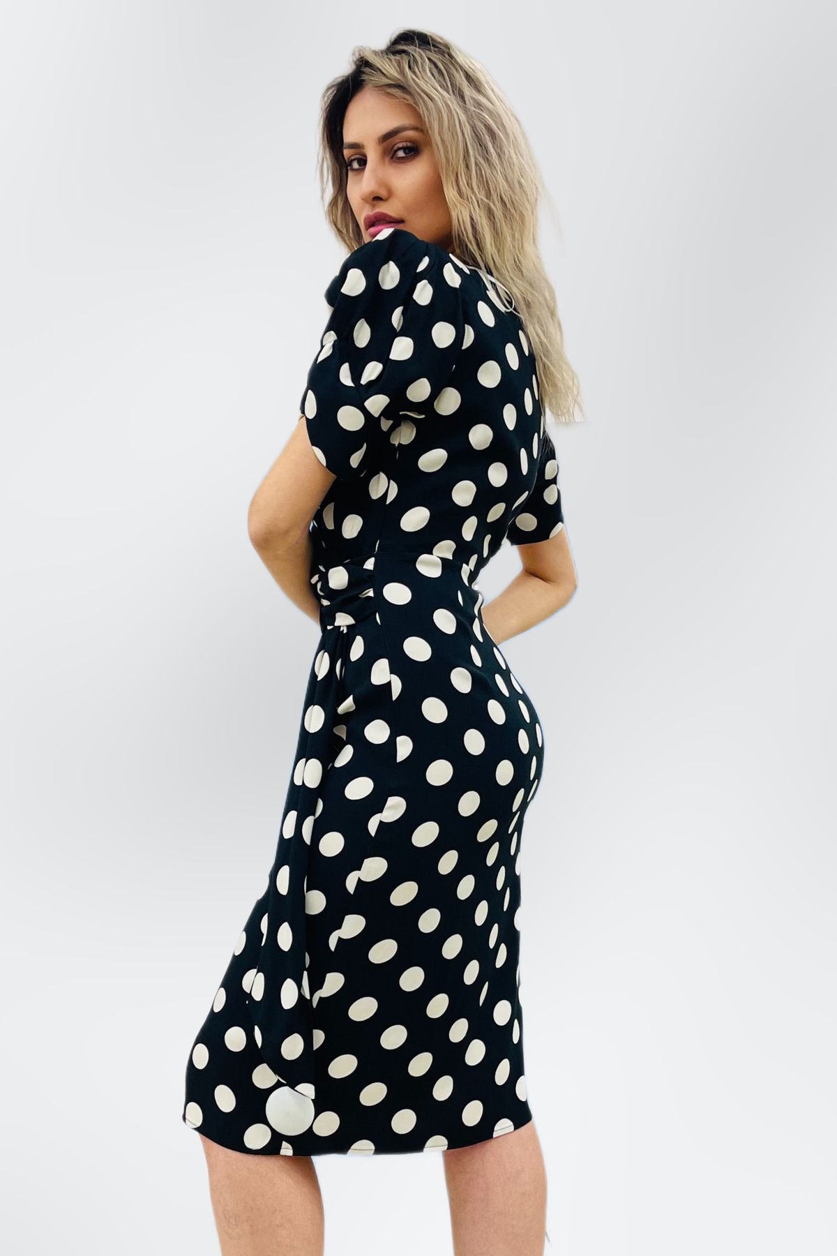 FEVER-Polka Dot Women's Dress 16078-24 7