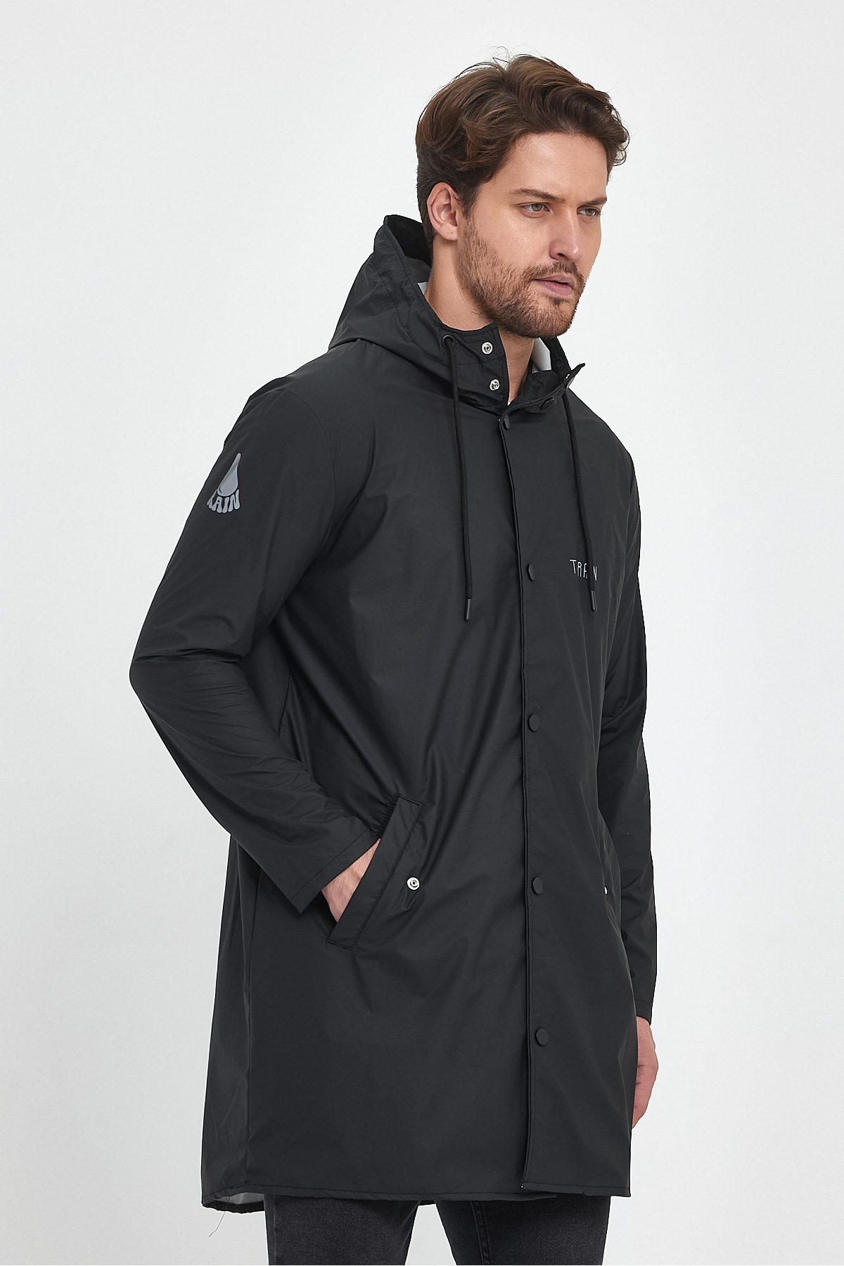 T Rain Stay Dry Siyah Erkek Yağmurluk görsel 2