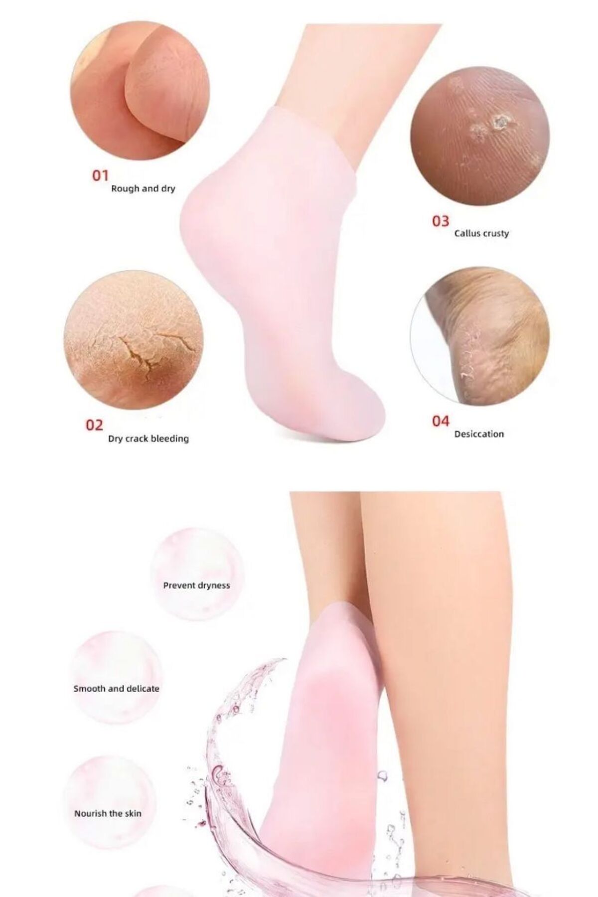 mucit home İçine krem konulan Ayak bakım ve Çatlak onarım çorabı