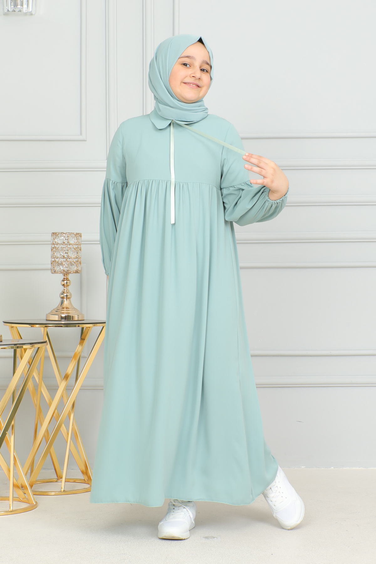 Baby Neck Shirred Kids Dress Medina Silk