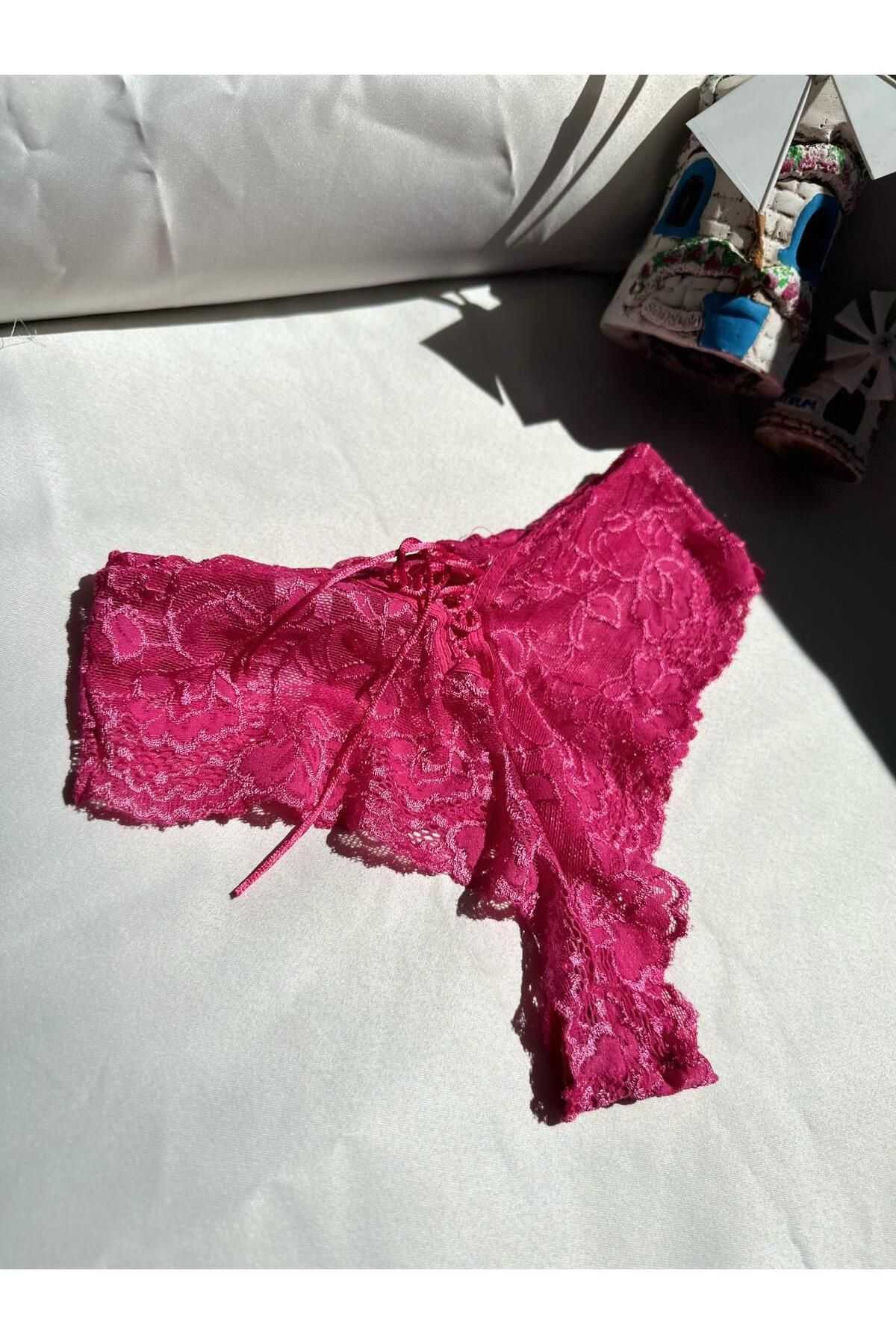 F.K-Pink Fuchsia Lace Panties 4