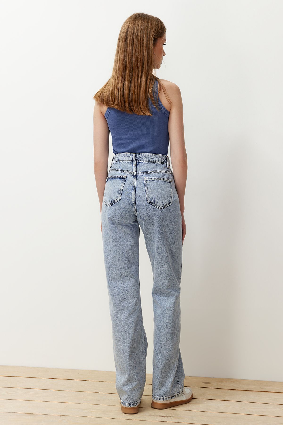 Trendyol Collection-Modré džíny se širokými nohavicemi a vysokým pasem TWOAW22JE0249 11