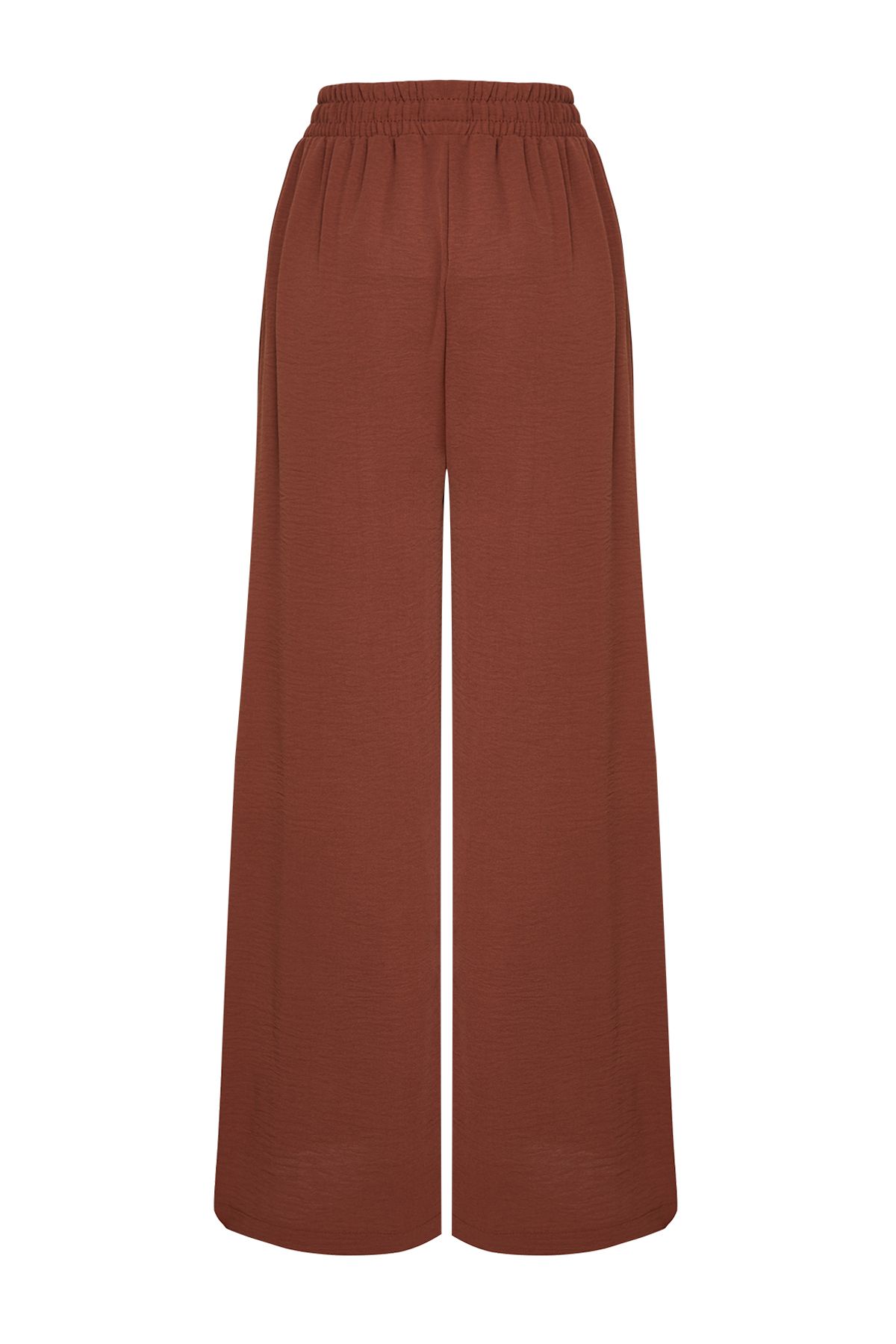 Trendyol Collection-Braune Hose aus gewebtem Musselin, 100 % Baumwolle TBESS24PL00005 10