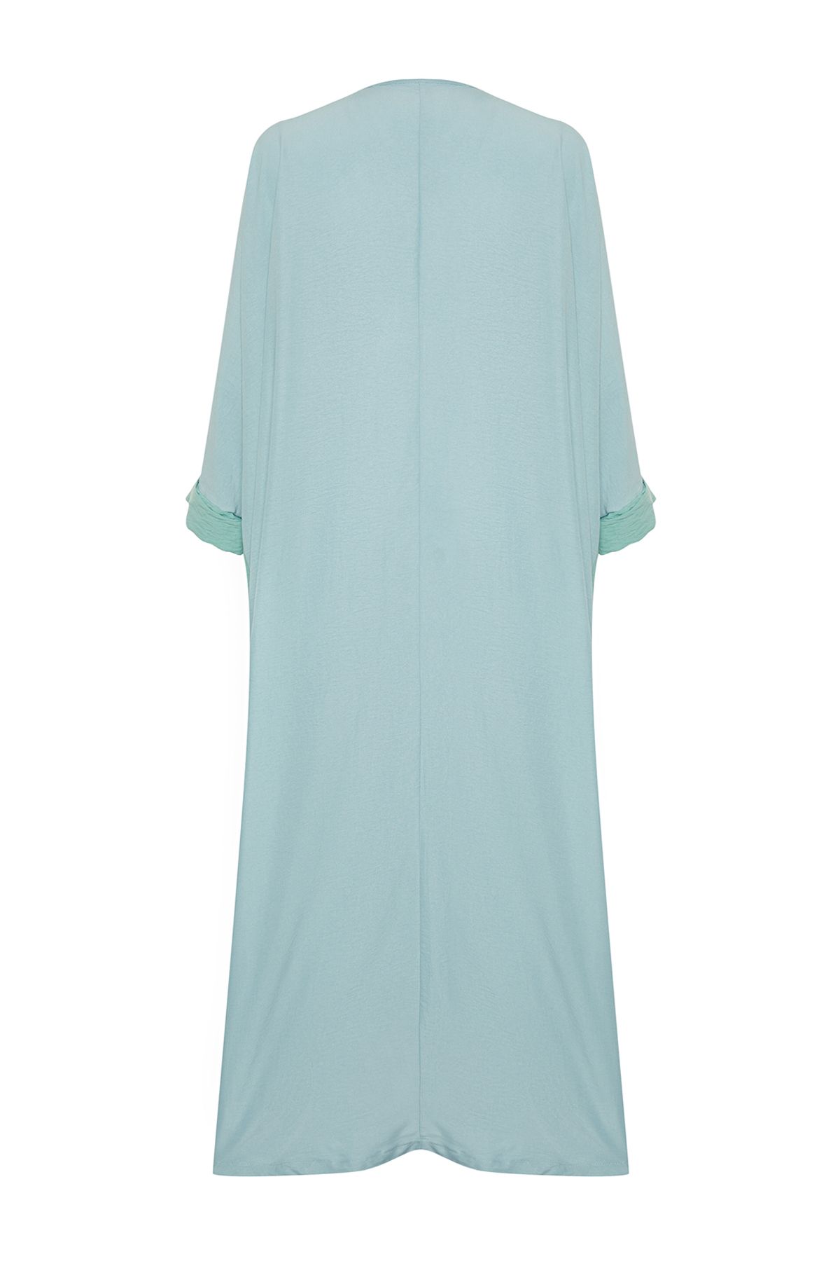 Trendyol Modest-Dlouhá khaki tkaná čepice - Block Patterned Ferace TCTSS24KF00002 8