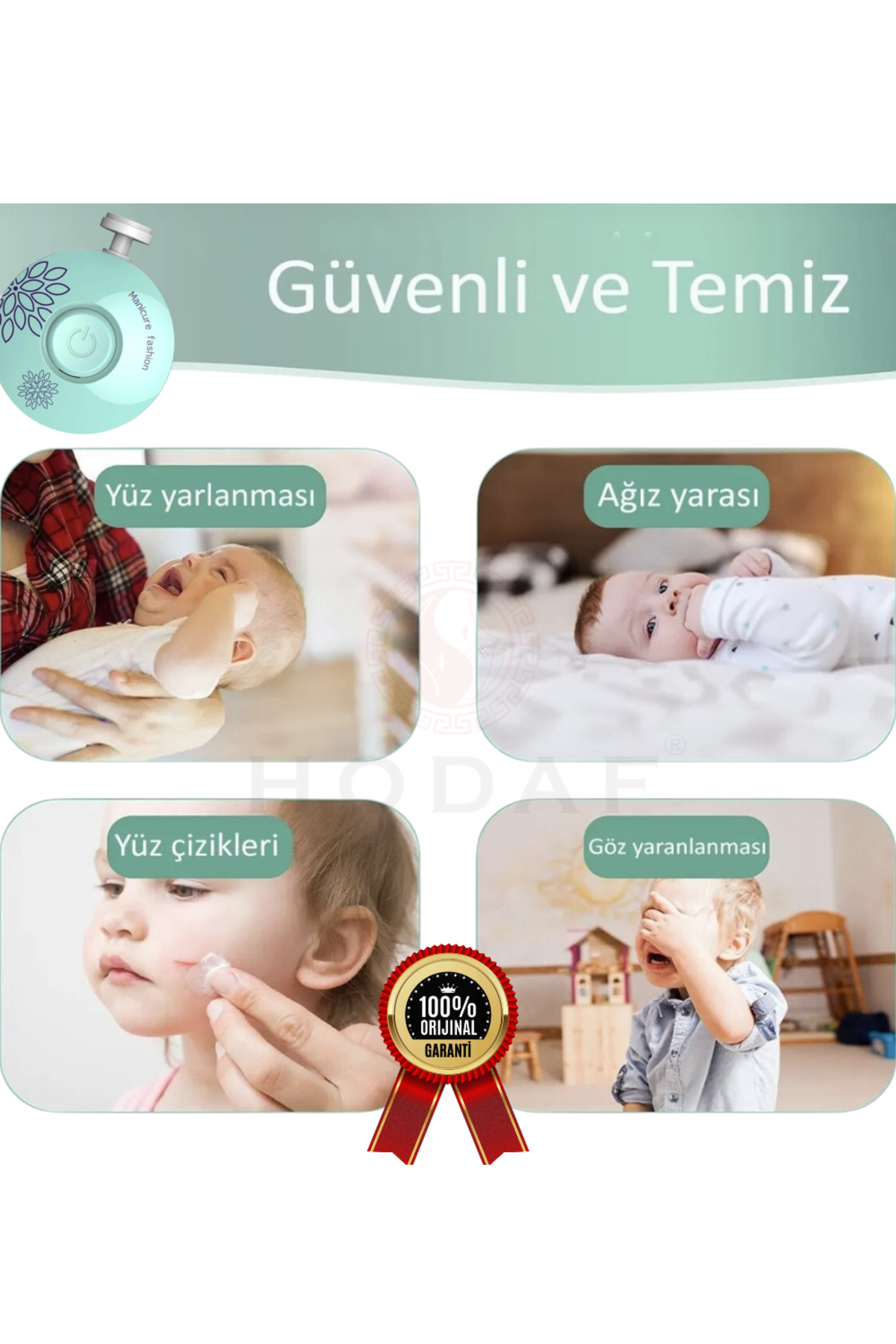 HODAF Yenidoğan Bebek/Çocuk ve Yetişkin Pilli Tırnak Törpüsü Tırnak Kesme Törpüleme Manikür Set 6 Başlıklı fotoğrafı 2 (önizleme)