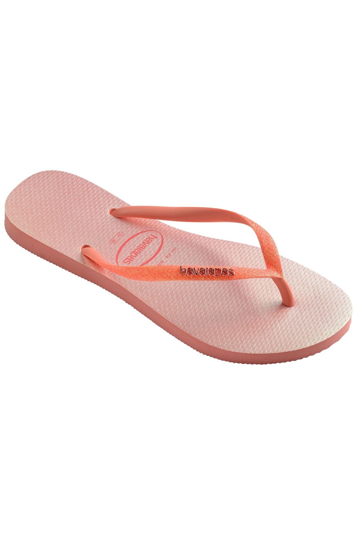 دمپایی نارنجی زنانه هلو ایریدسنت اسکینی 5567 گل رز Havaianas