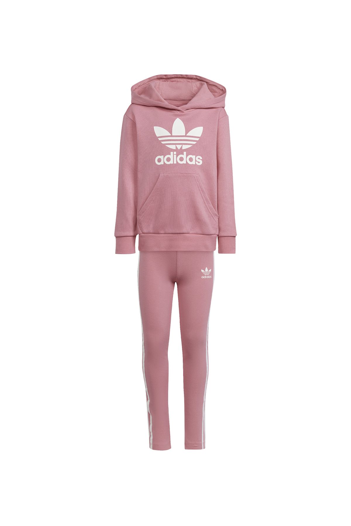adidas Plain Pink Women s Tracksuit Set Ir6910 Hoodie Leg Set Trendyol