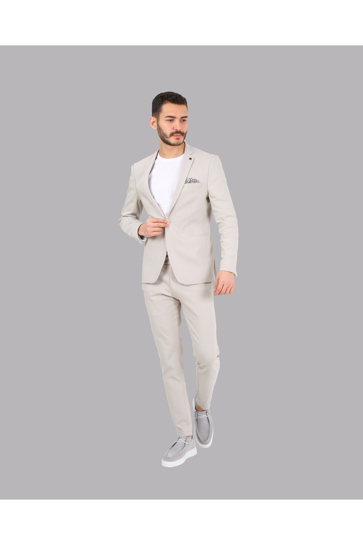 ACTUAL-Men's Suit 26Prd 09 Stone Model 2