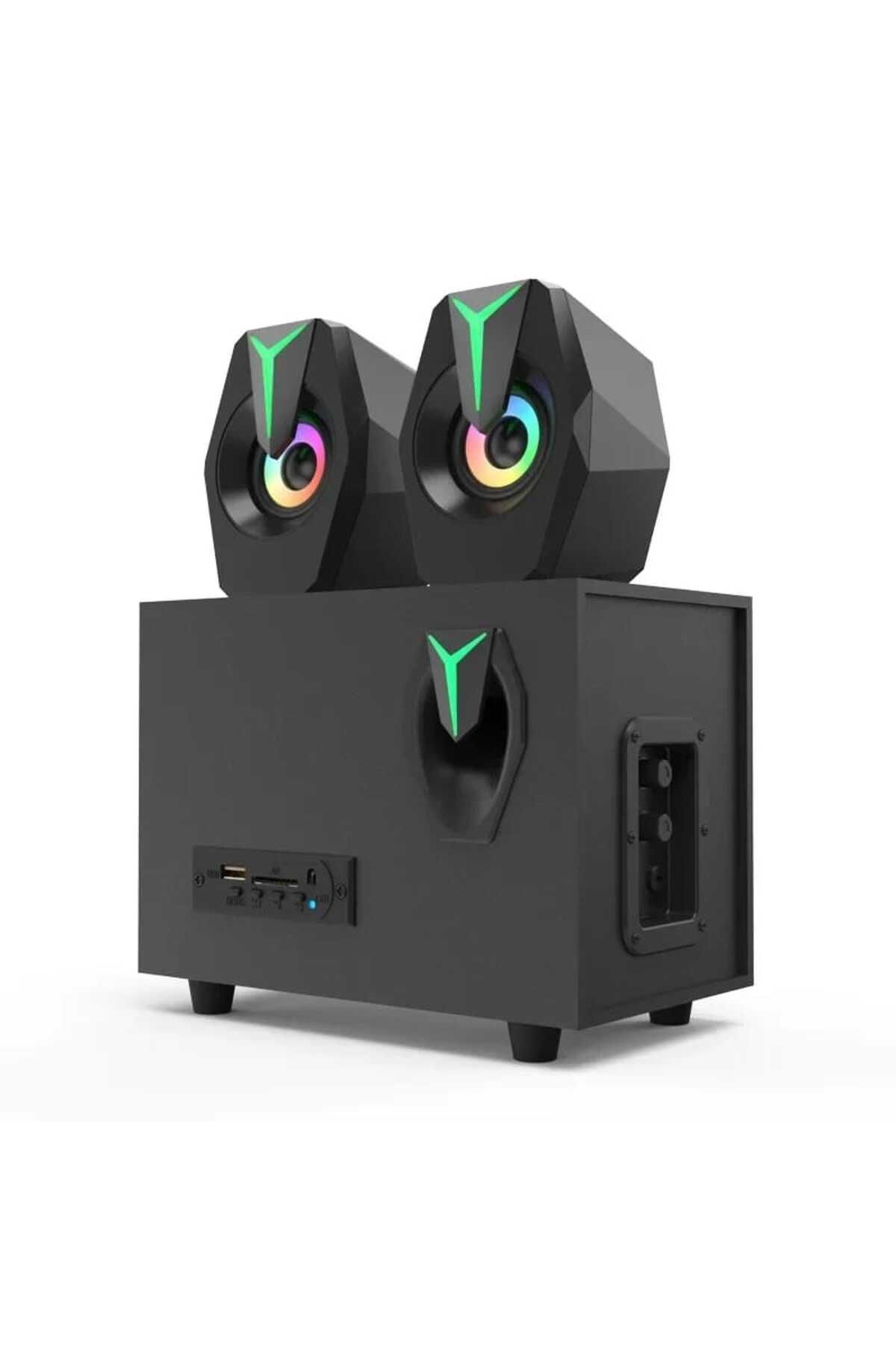 MULTİMEDYA BLUETOOTH HOPARLÖR SD KART USB 2.1 KANAL SUBWOOFER 2+1 IŞIKLI PC SPEAKER #2
