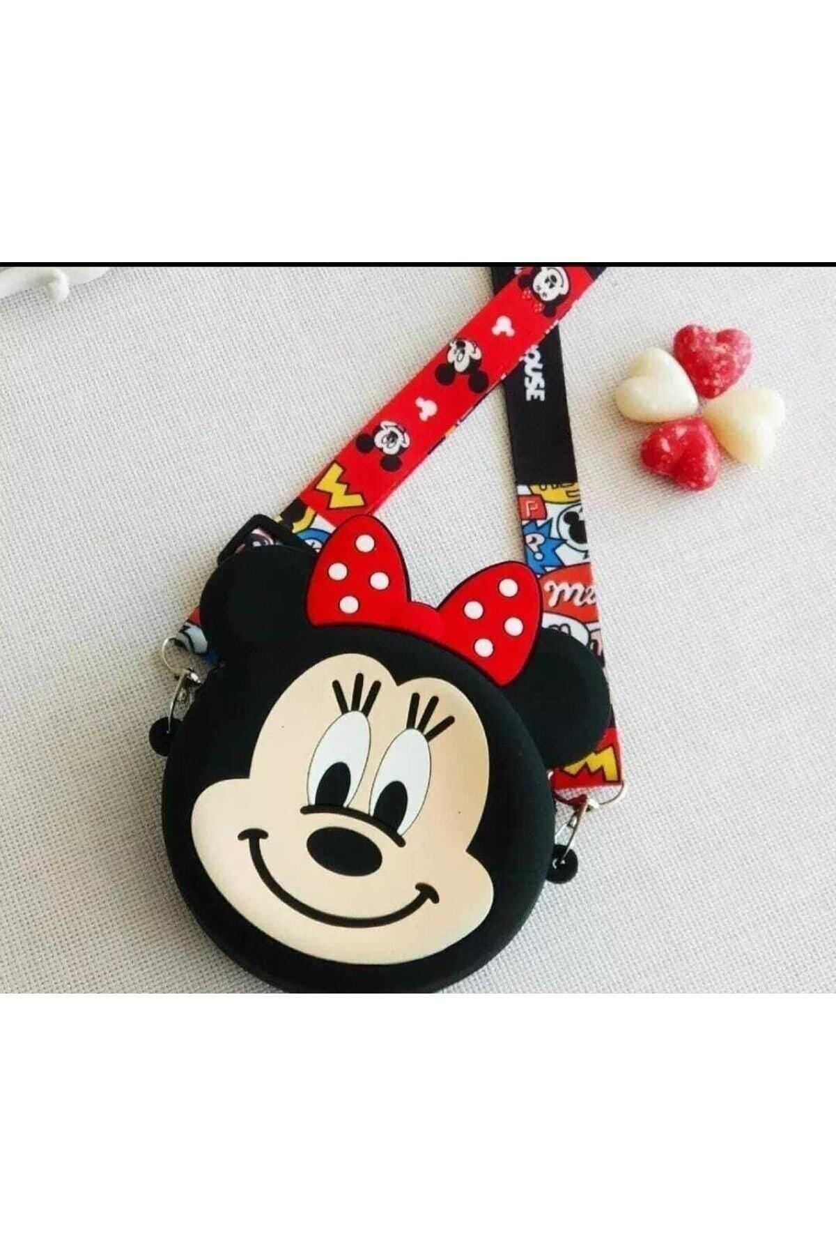 Minnie Mouse Kız Çocuk Silikon Çanta Cüzdan.