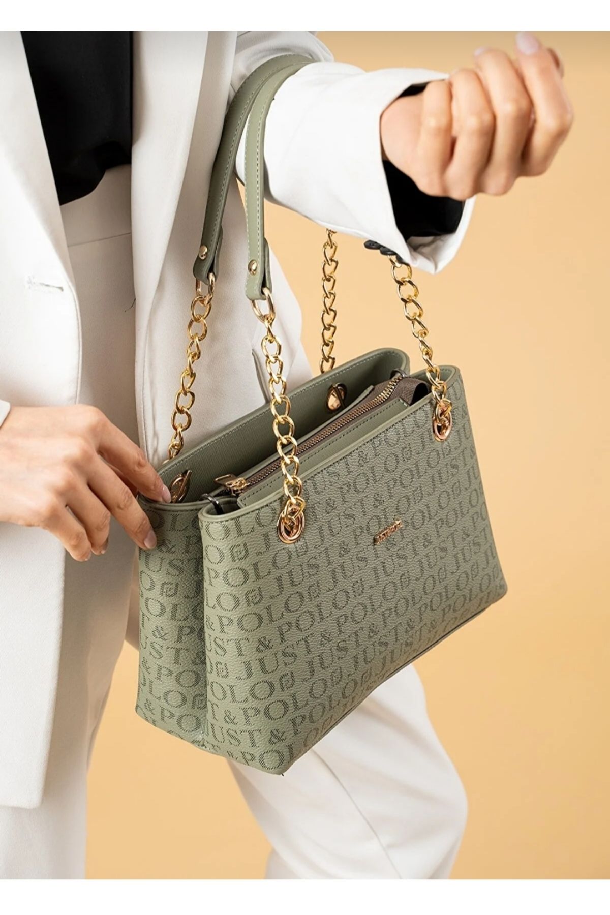 Just Polo justpolo women s original 4 compartment chain shoulder bag Trendyol