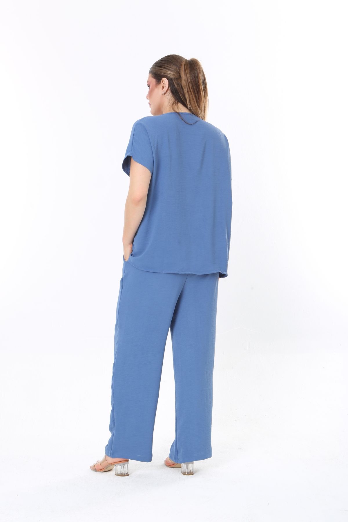 MJORA-Σετ παντελονιών και μπλούζας Blue Aerobin Plus Size 6