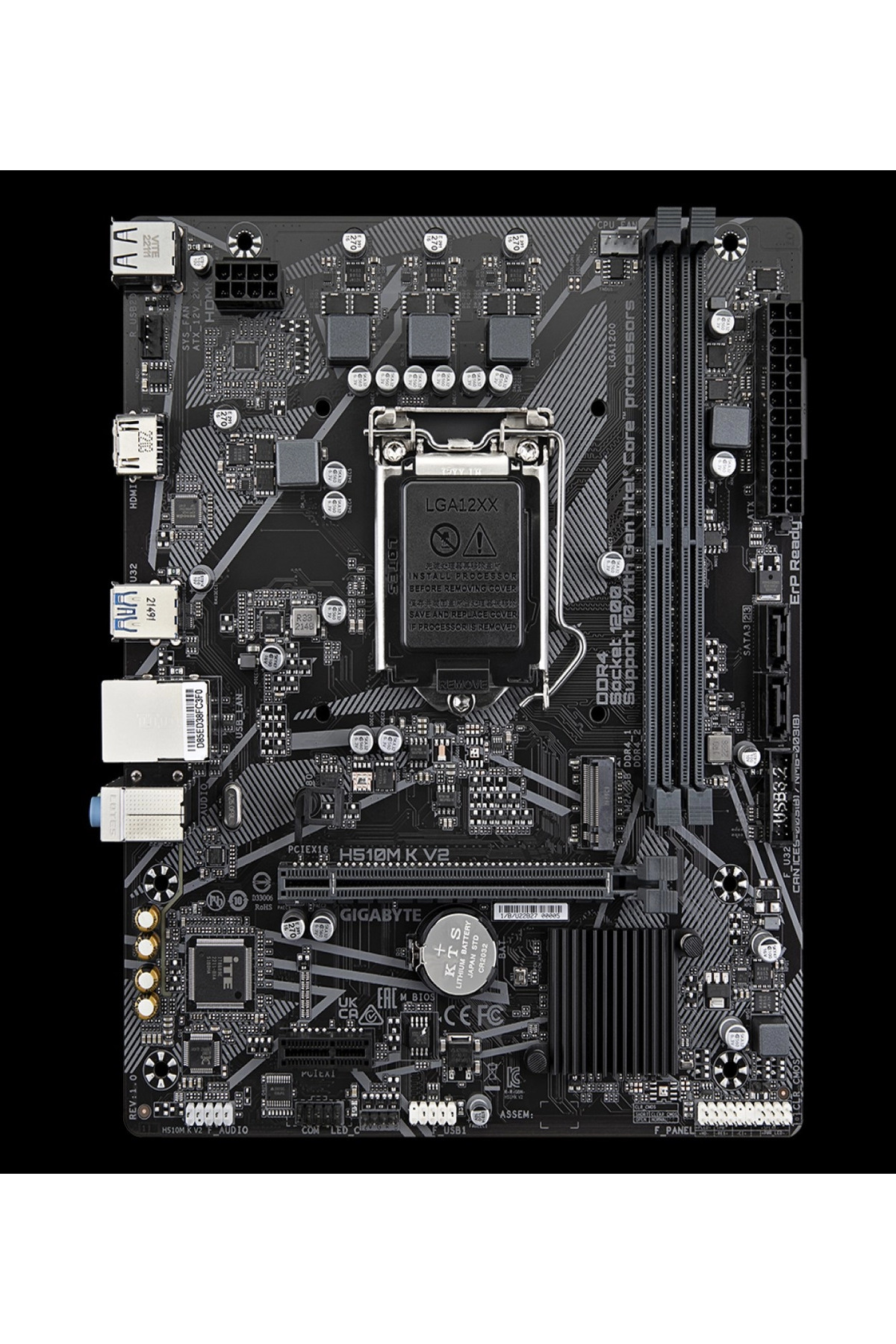 Gigabyte-H510M-K V2 Rev.1.0, 2Xddr4, M.2, Hdmi, 10-11. Generation, Lga1200 Socket, Motherboard 2