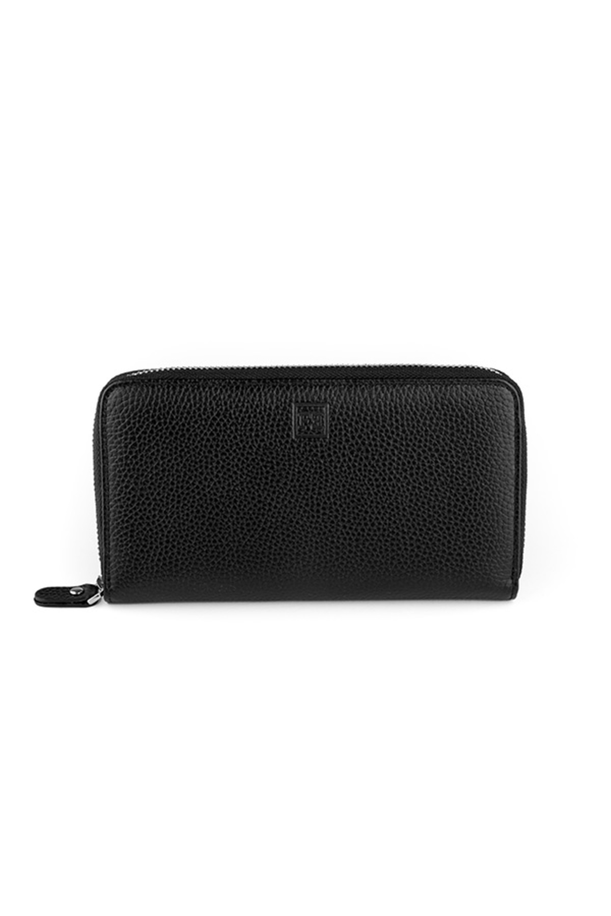 فماسکو کیف پول زنانه زیپ‌دار 8002، چرم اصل مشکی براق