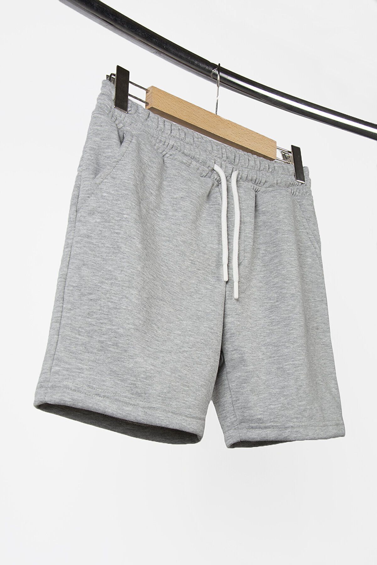 ADEGO-Men's Gray Basic Regular Fit Shorts & Bermuda - Gray 4