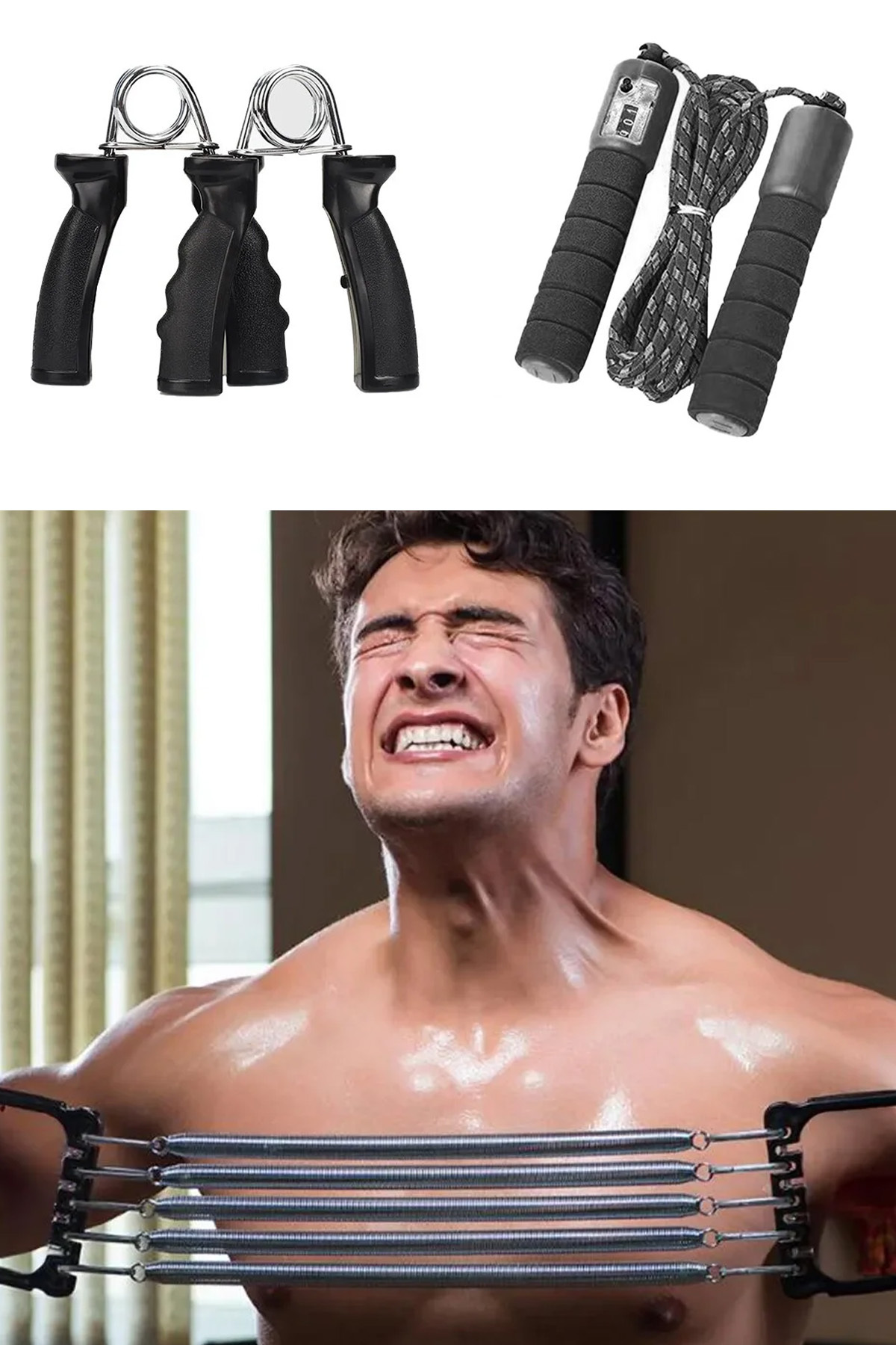 Markafox 3 Parça Spor Seti Omuz Sırt Göğüs Kol Bilek Kası Geliştirme Seti Kas Geliştirme Fitness Seti