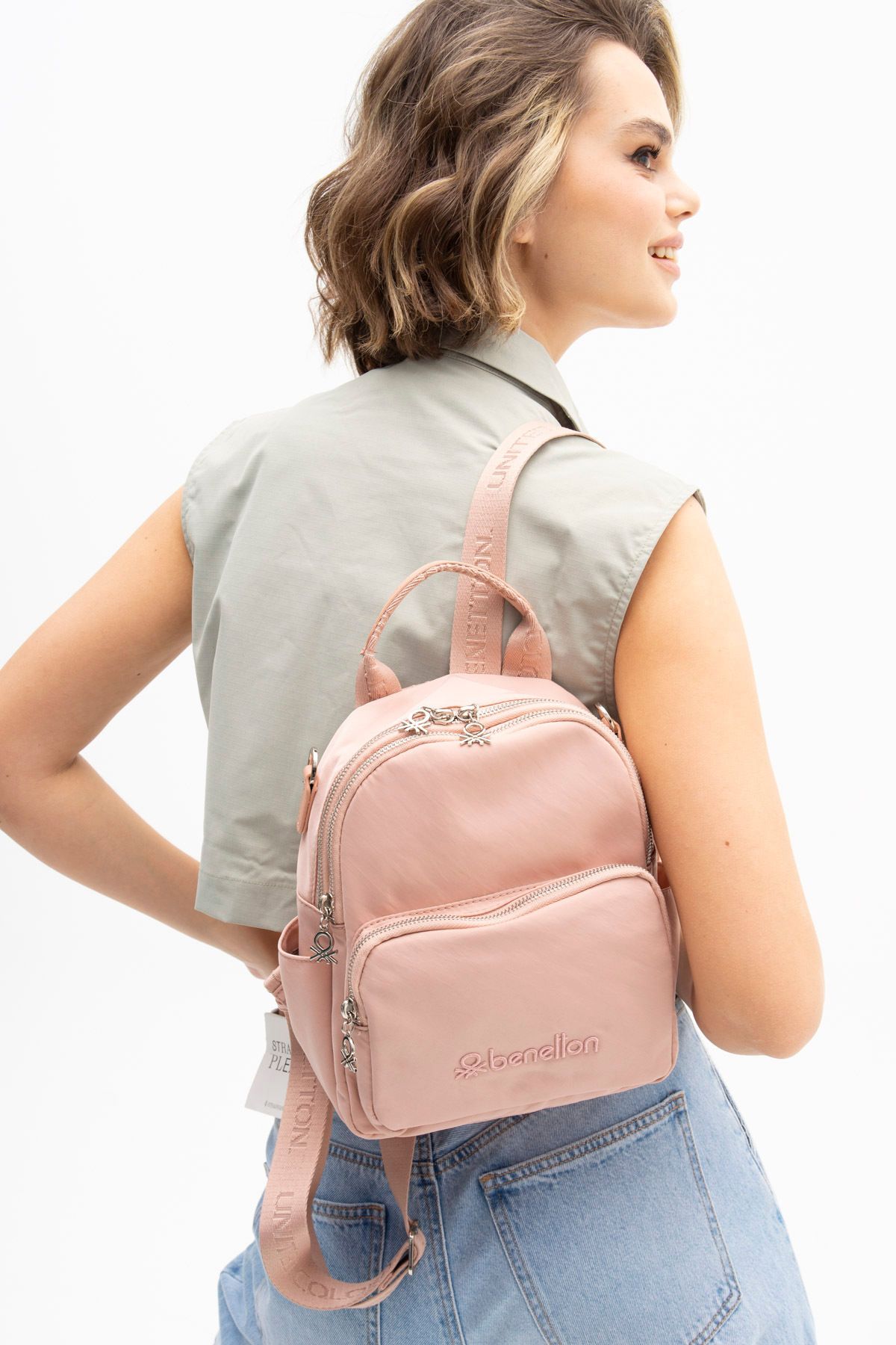 United Colors of Benetton-BENETTON Pink Women's Backpack - BNT1186 2