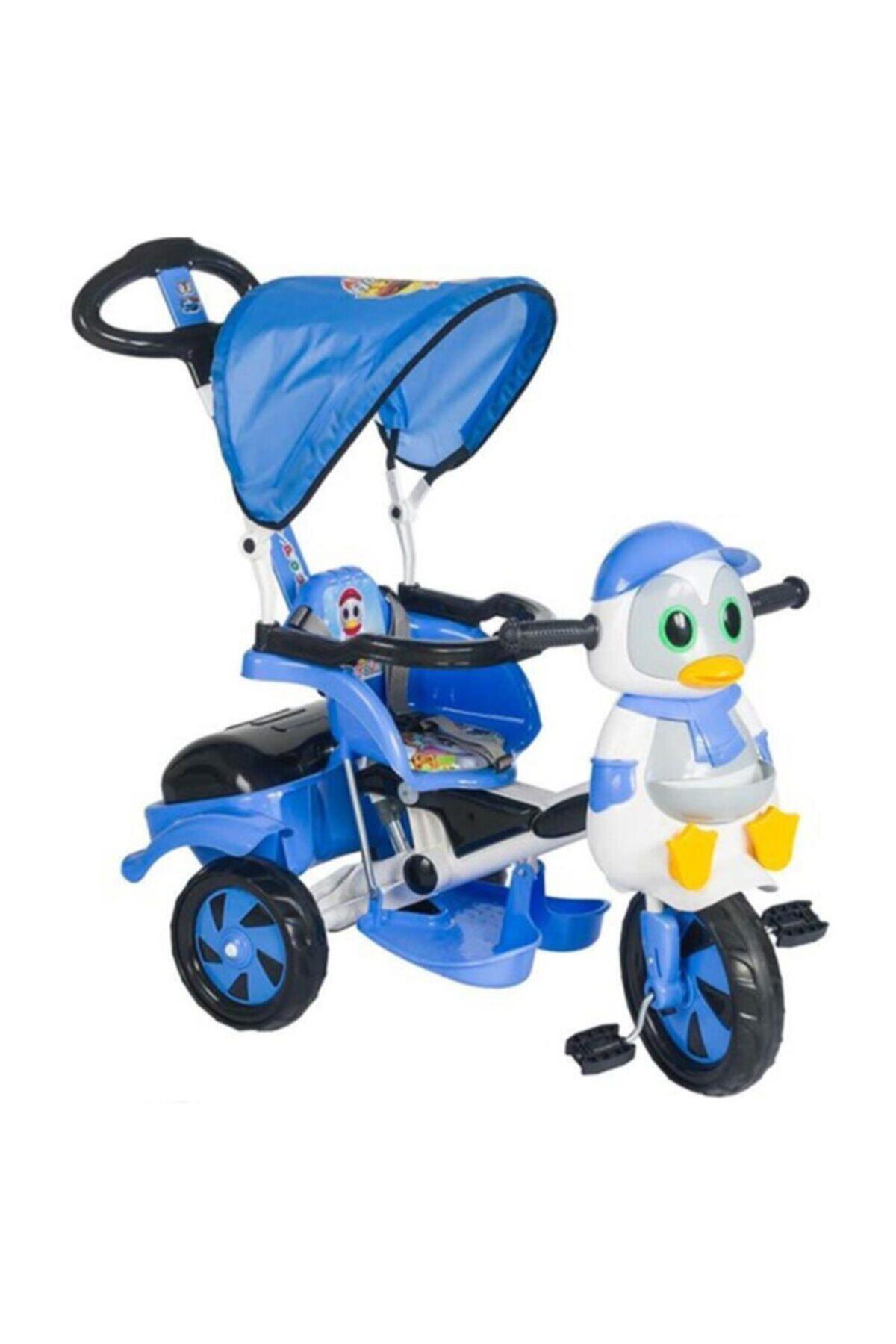 Dilaver Baby Poufi Penguen Ebeveyn Kontrollü Üç Tekerlekli Çocuk Bisikleti - Mavi fotoğrafı 3 (önizleme)