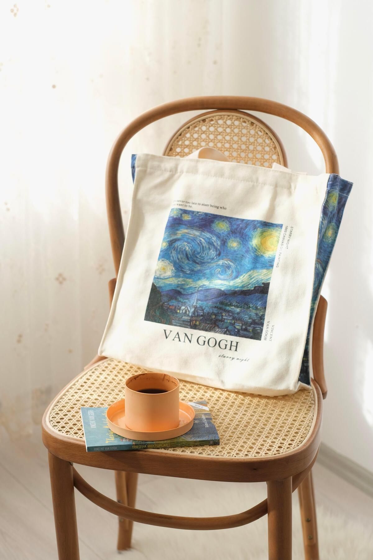 Buka Shops-The Starry Night Starry Night Van gogh Tote Bag Geanta de pânză 2