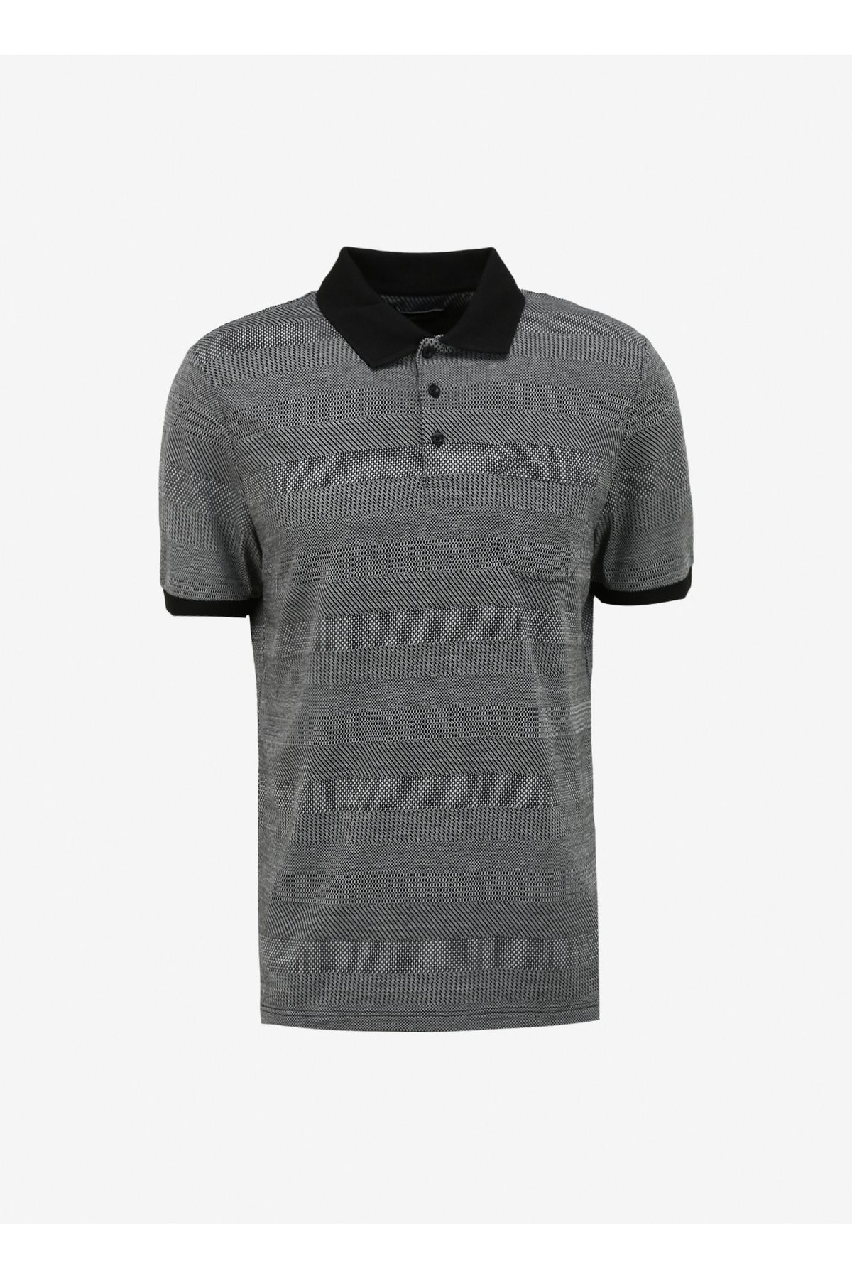 ALTINYILDIZ CLASSICS-Hexagon Classics Czarny Męski T-shirt Polo 4A 4824200046 1