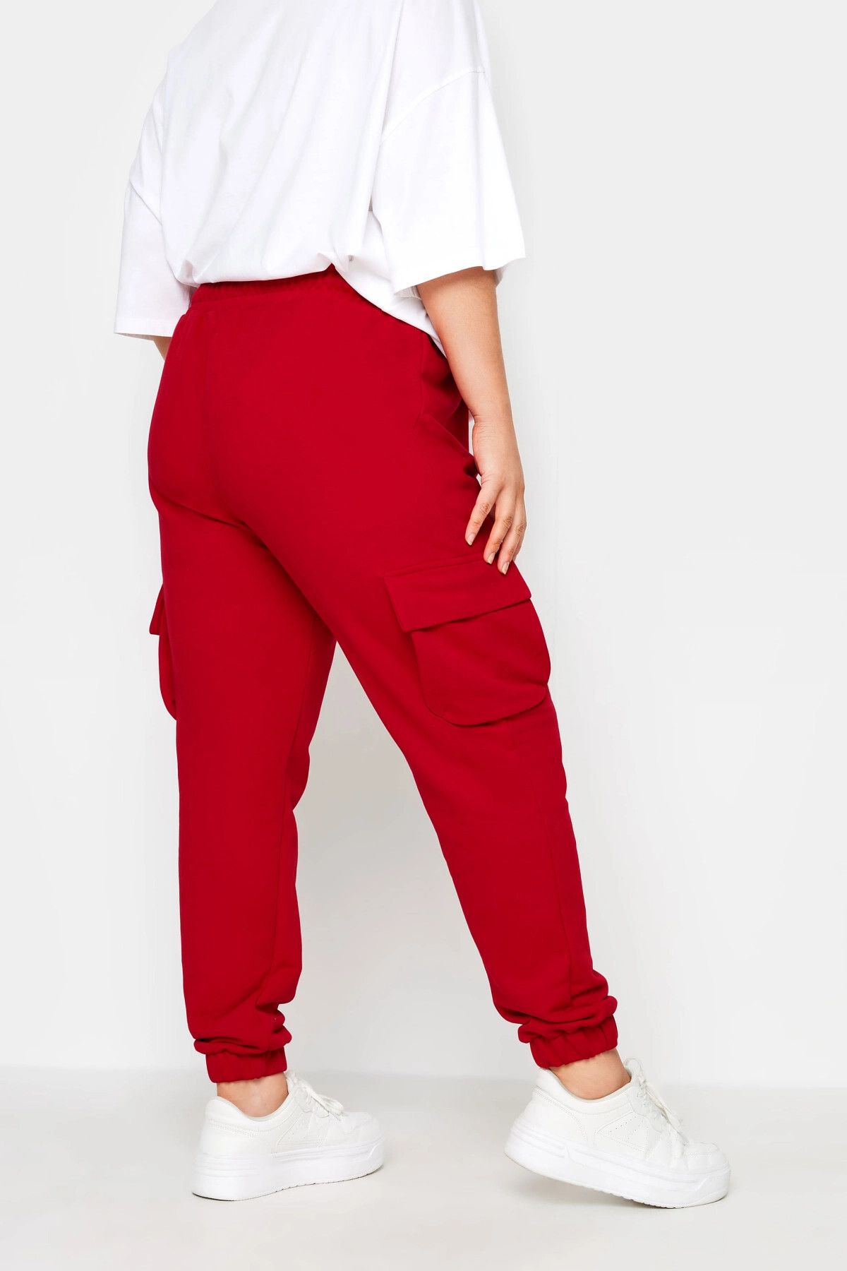 Stil Diva Large Size Cargo Jogger Pants with Elastic Legs and Pocket Detail302773 Trendyol