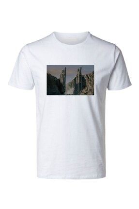 The Lord Of The Rings Argonath Baskılı T-shirt - Yüzüklerin Efendisi 3600016