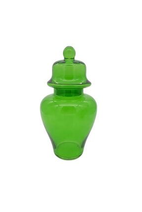 Candy Serisi Dekoratif Büyük Vazo Cam Küp - 31cm - Yeşil kup02yeşl