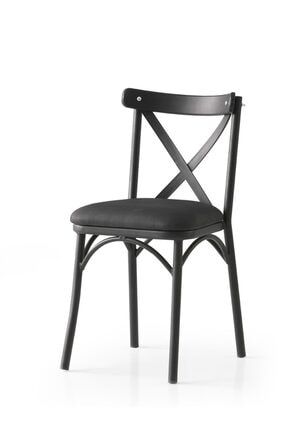 Kumaş Salon Ve Mutfak Sandalyesi Metal Ayak 4 Adet Siyah Kurulu Gönderilir P12798S6590