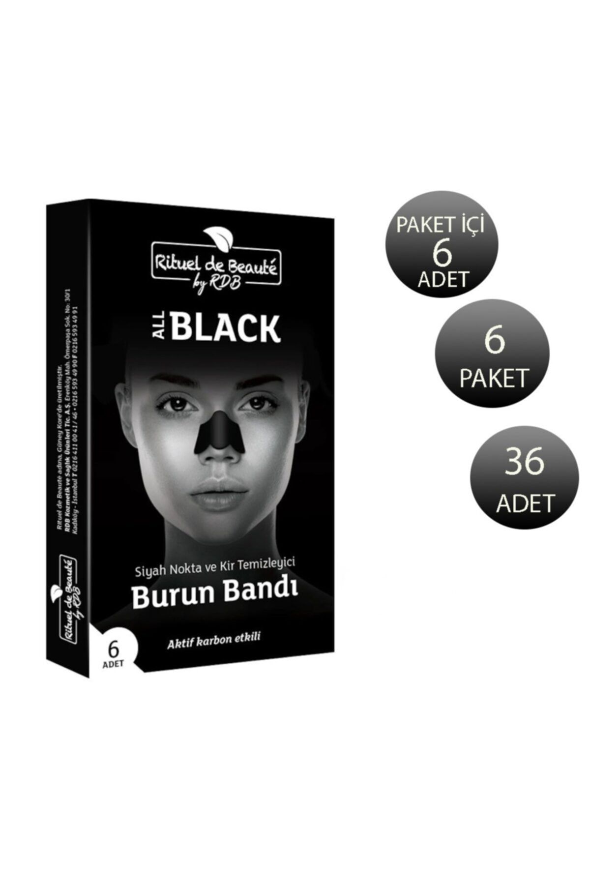 نوارهای پاک کننده جوش و کثیفی بینی کربن فعال 6 جعبه 36 عدد Rituel De Beaute