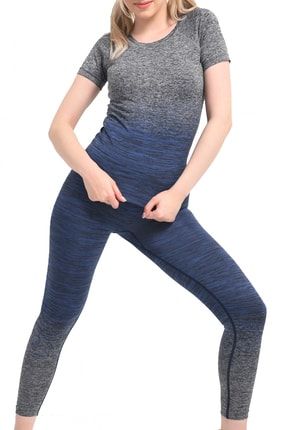Active Kadın Seamless (dikişsiz) Toparlayıcı Esnek Spor Fitness Yoga T-shirt Tayt Takım ACTIVE0007088